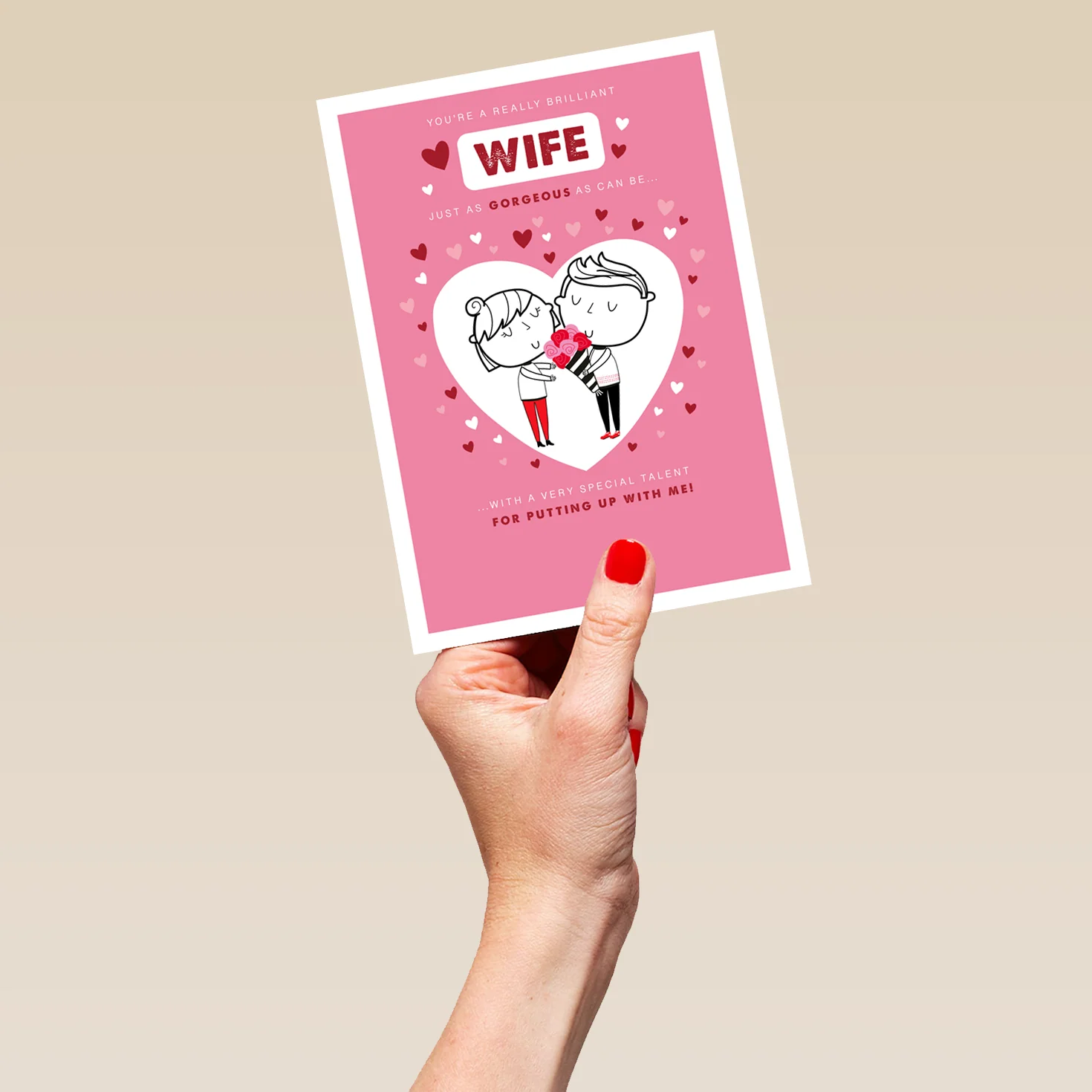 Personalised Valentine's Day Card For Wife - Cute Cartoon Style Design - Image 5