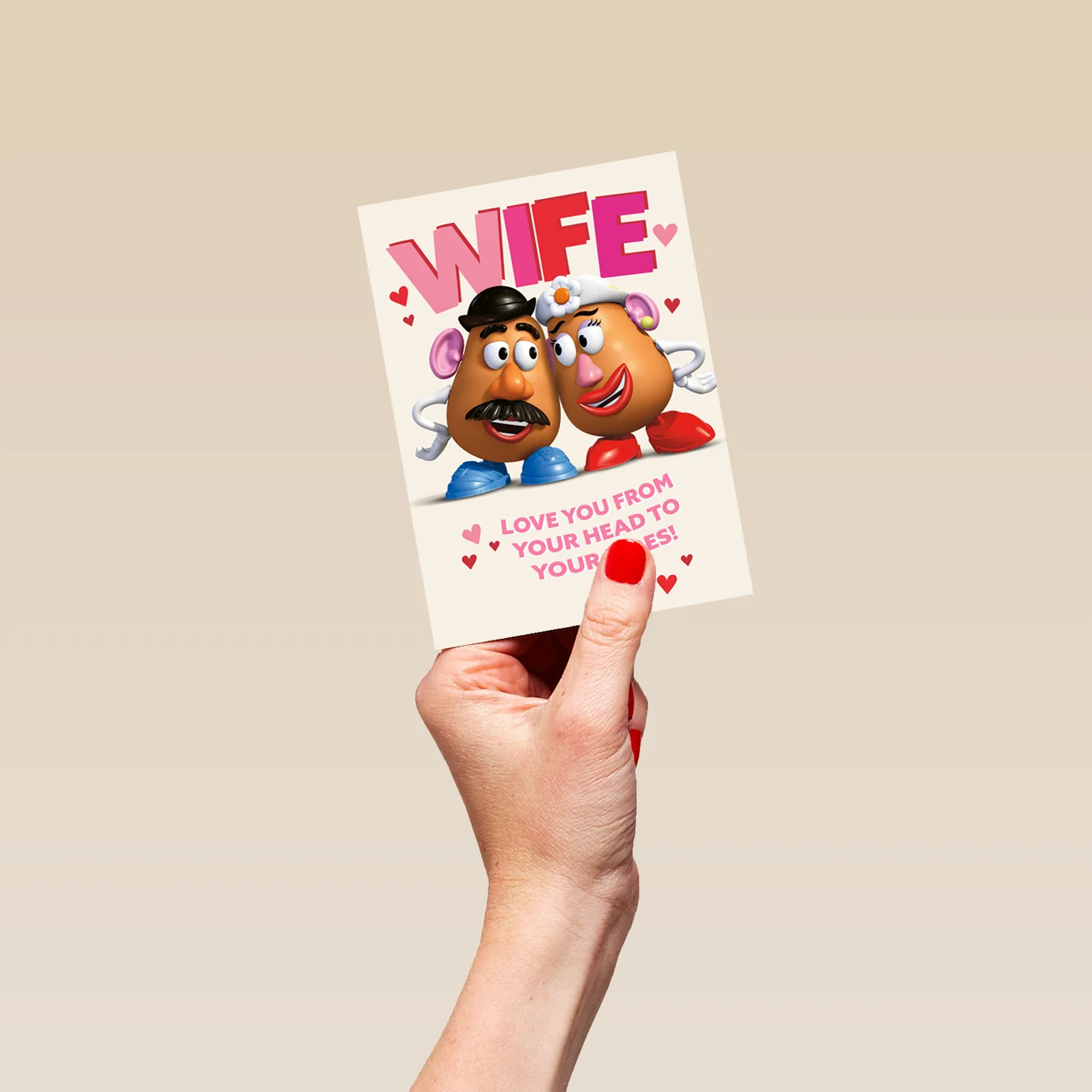 Personalised Valentine's Day Card For Wife - Fun Mr & Mrs Potato Head Design - Image 4