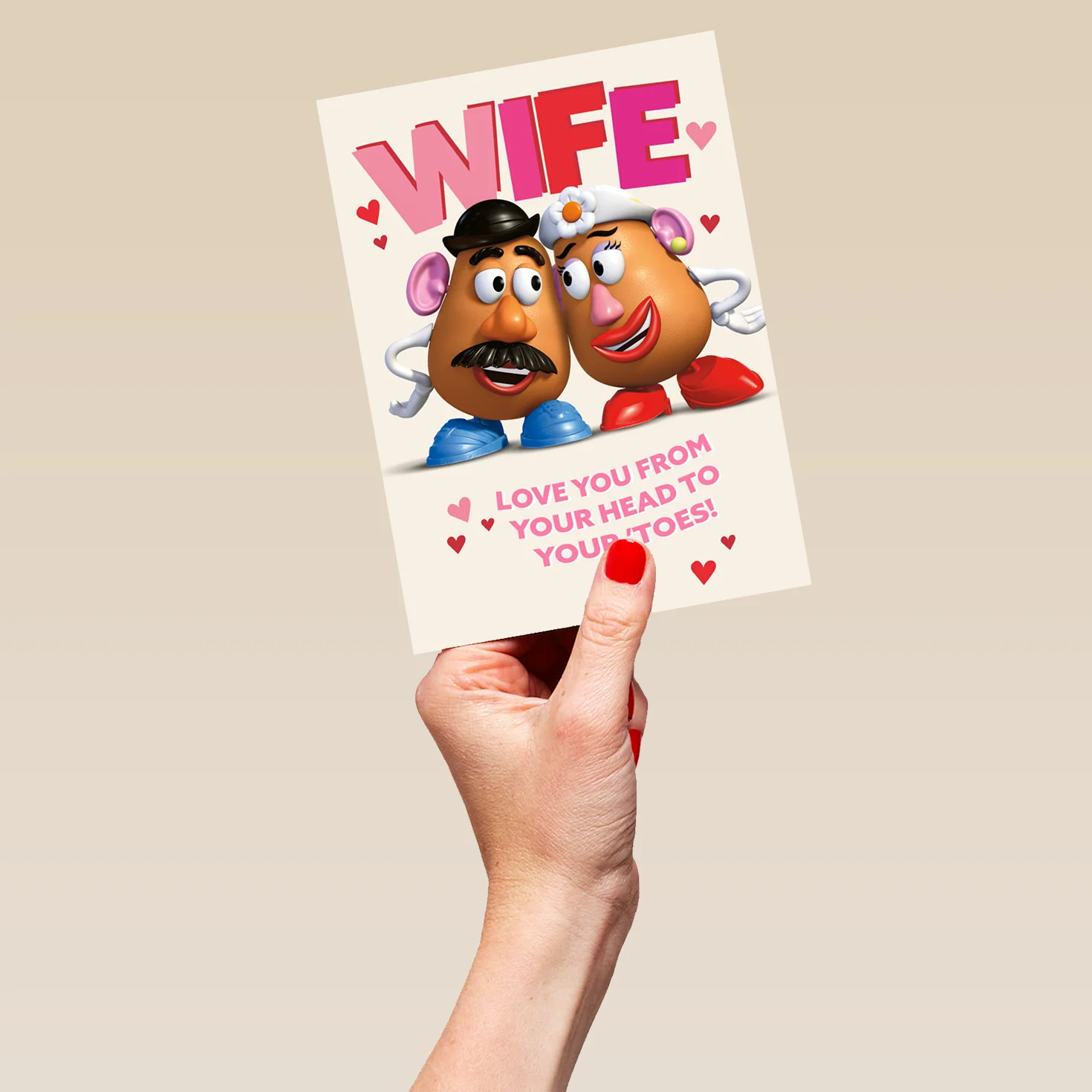 Personalised Valentine's Day Card For Wife - Fun Mr & Mrs Potato Head Design - Image 5