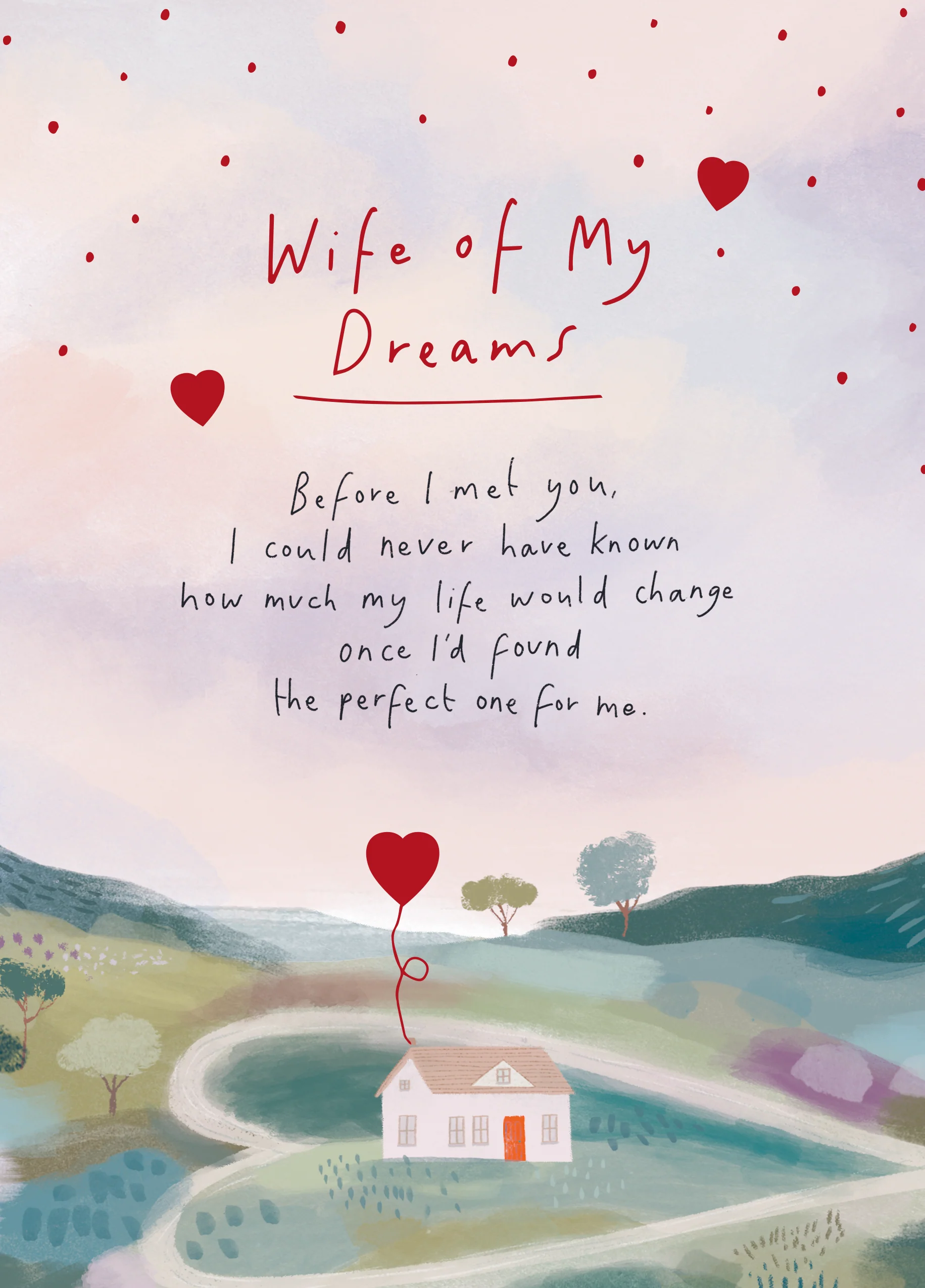 Personalised Valentine's Day Card For Wife - Heartfelt Watercolour Design