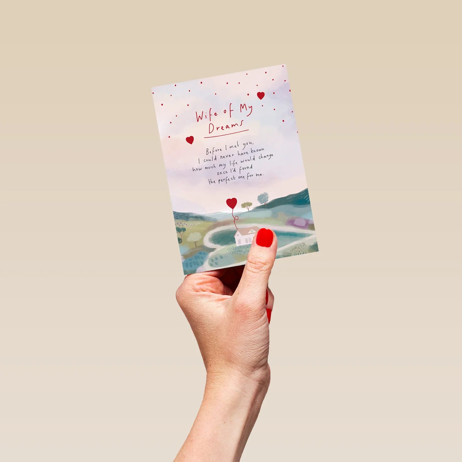 Personalised Valentine's Day Card For Wife - Heartfelt Watercolour Design - Image 4