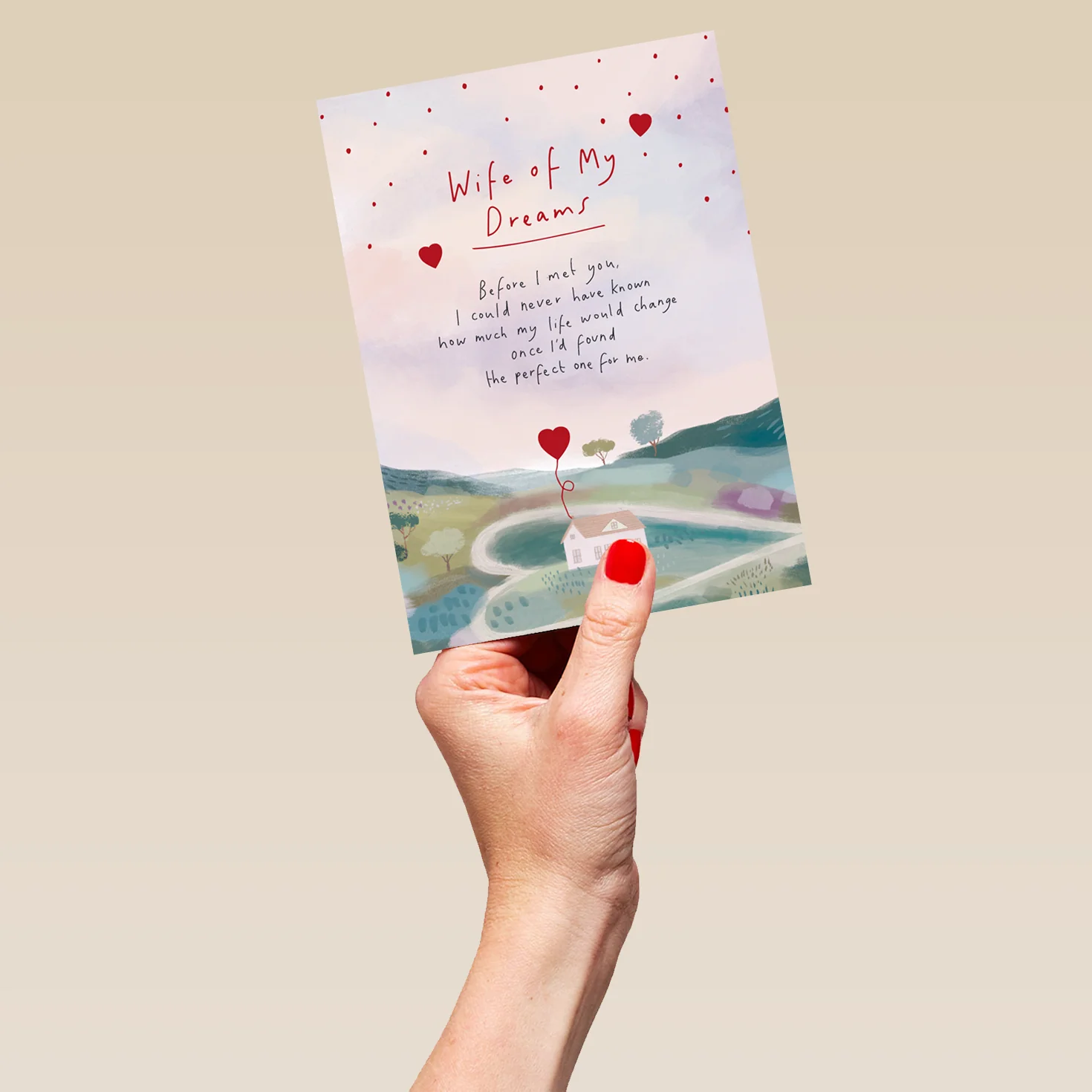 Personalised Valentine's Day Card For Wife - Heartfelt Watercolour Design - Image 5