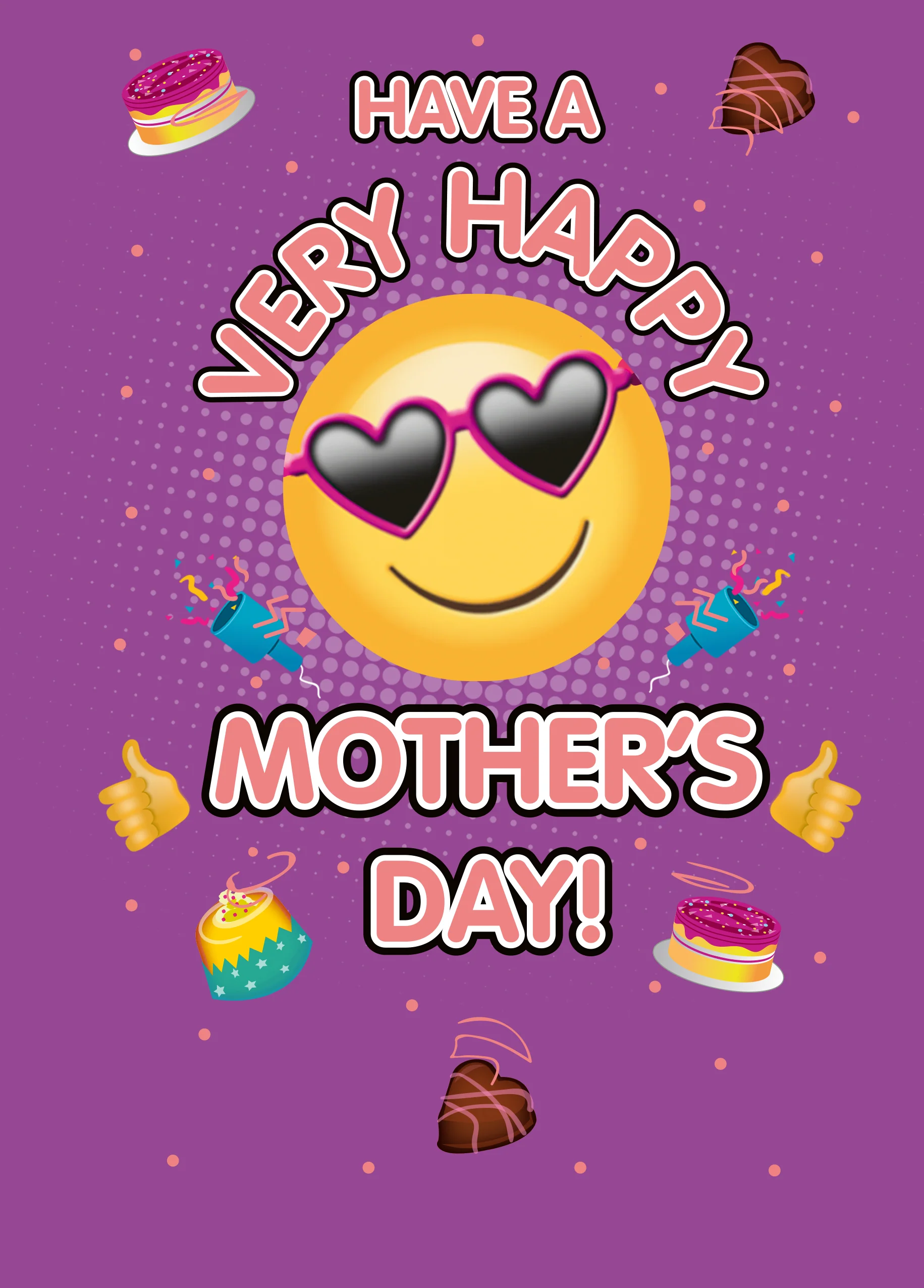 Personalised Very Happy Smiling Emoji Mother's Day Card