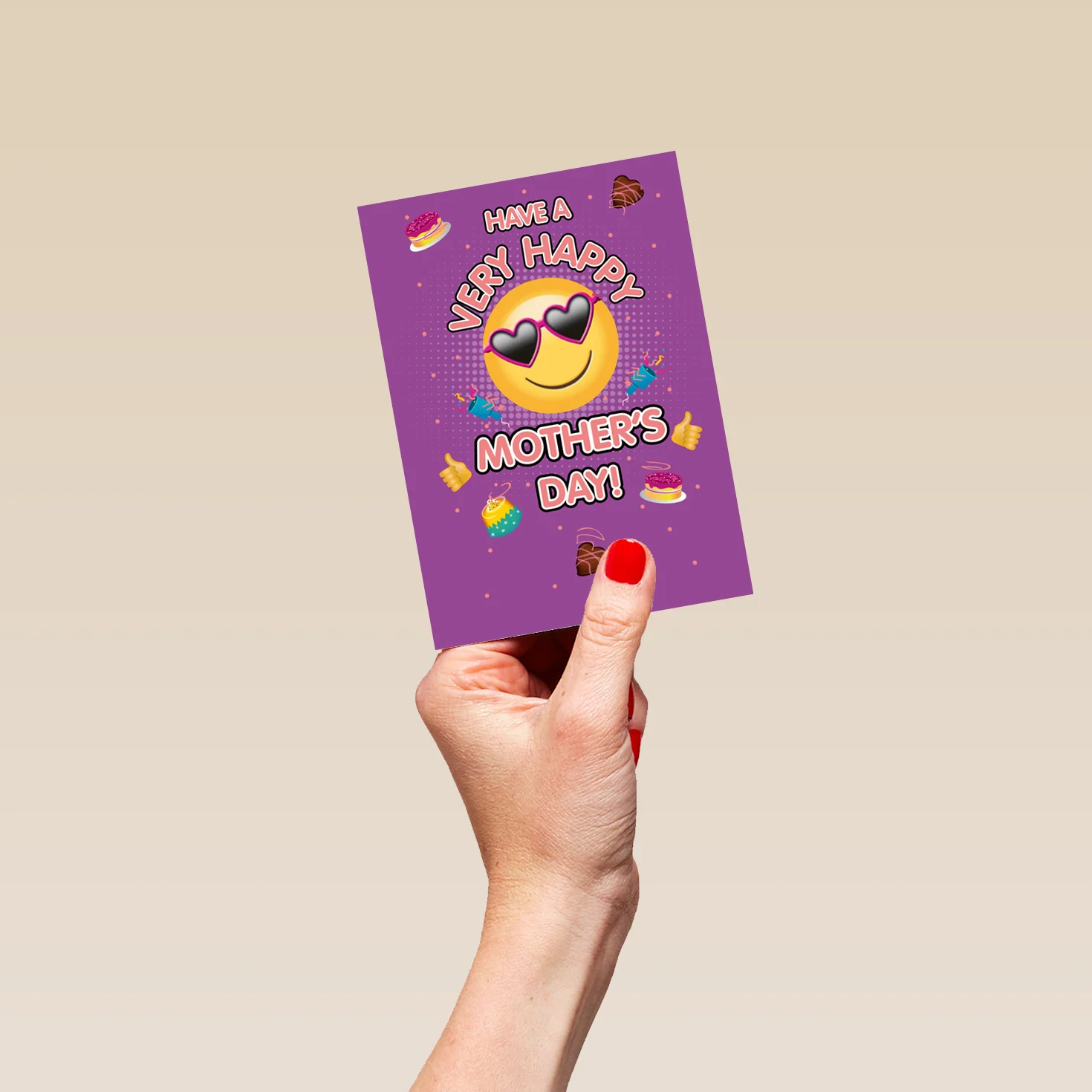Personalised Very Happy Smiling Emoji Mother's Day Card - Image 4
