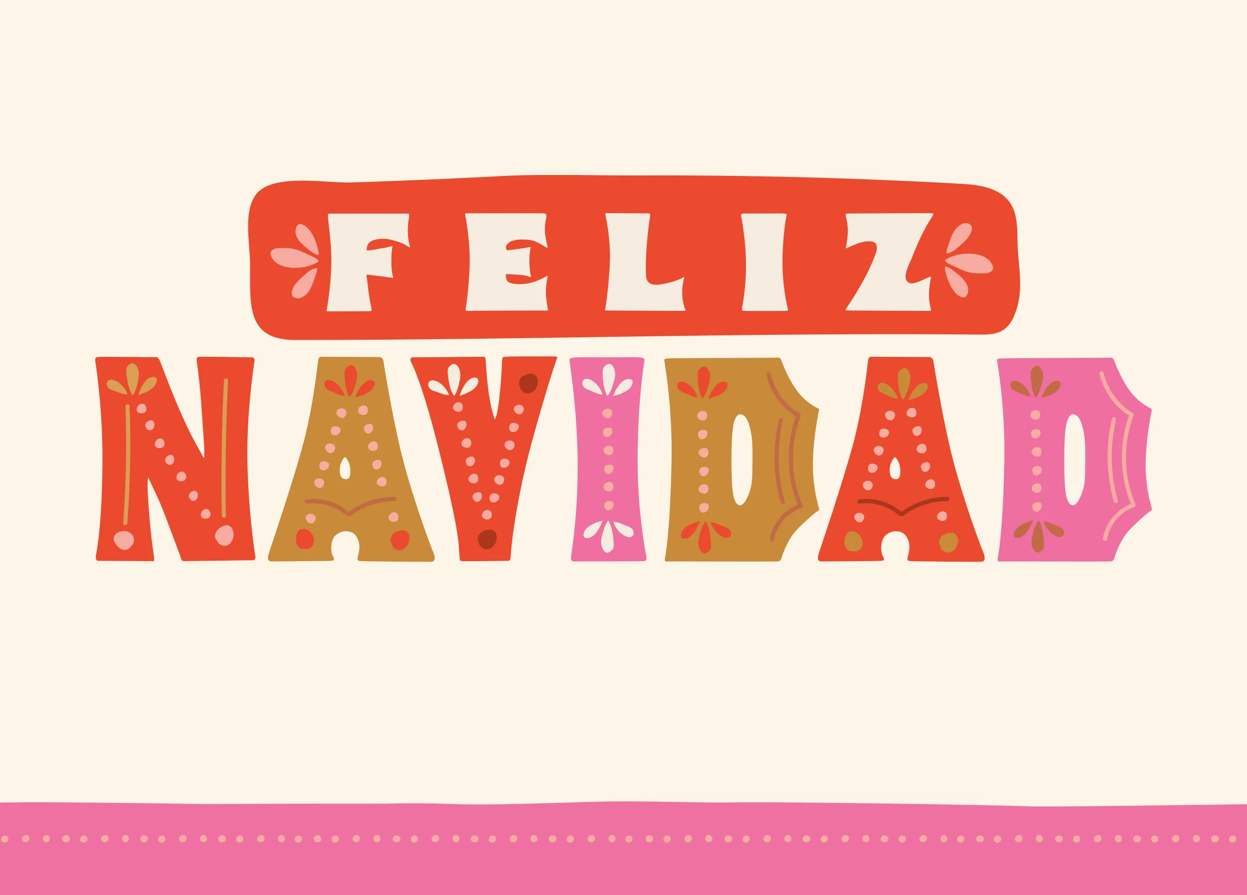 Personalised Vibrant 'Feliz Navidad' Christmas Card