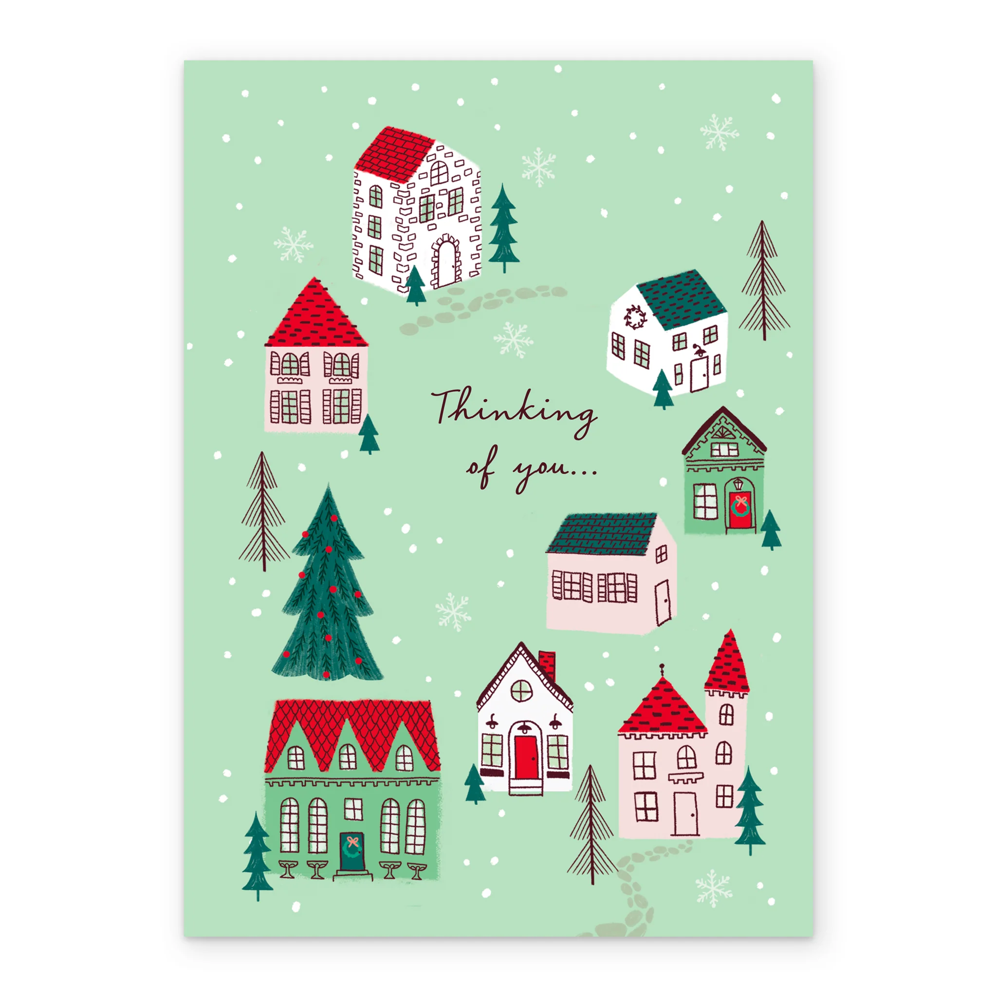Personalised Village Illustration Christmas Card - Image 2