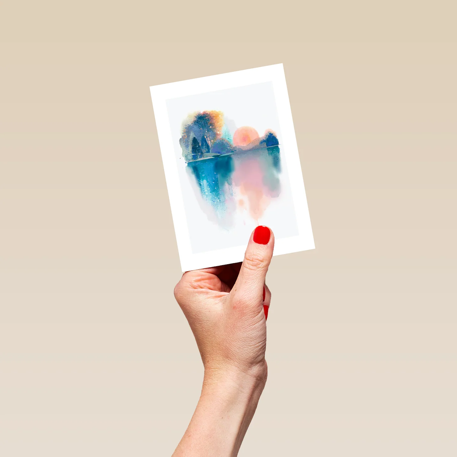 Personalised Watercolour Abstract Painting Card - Image 4