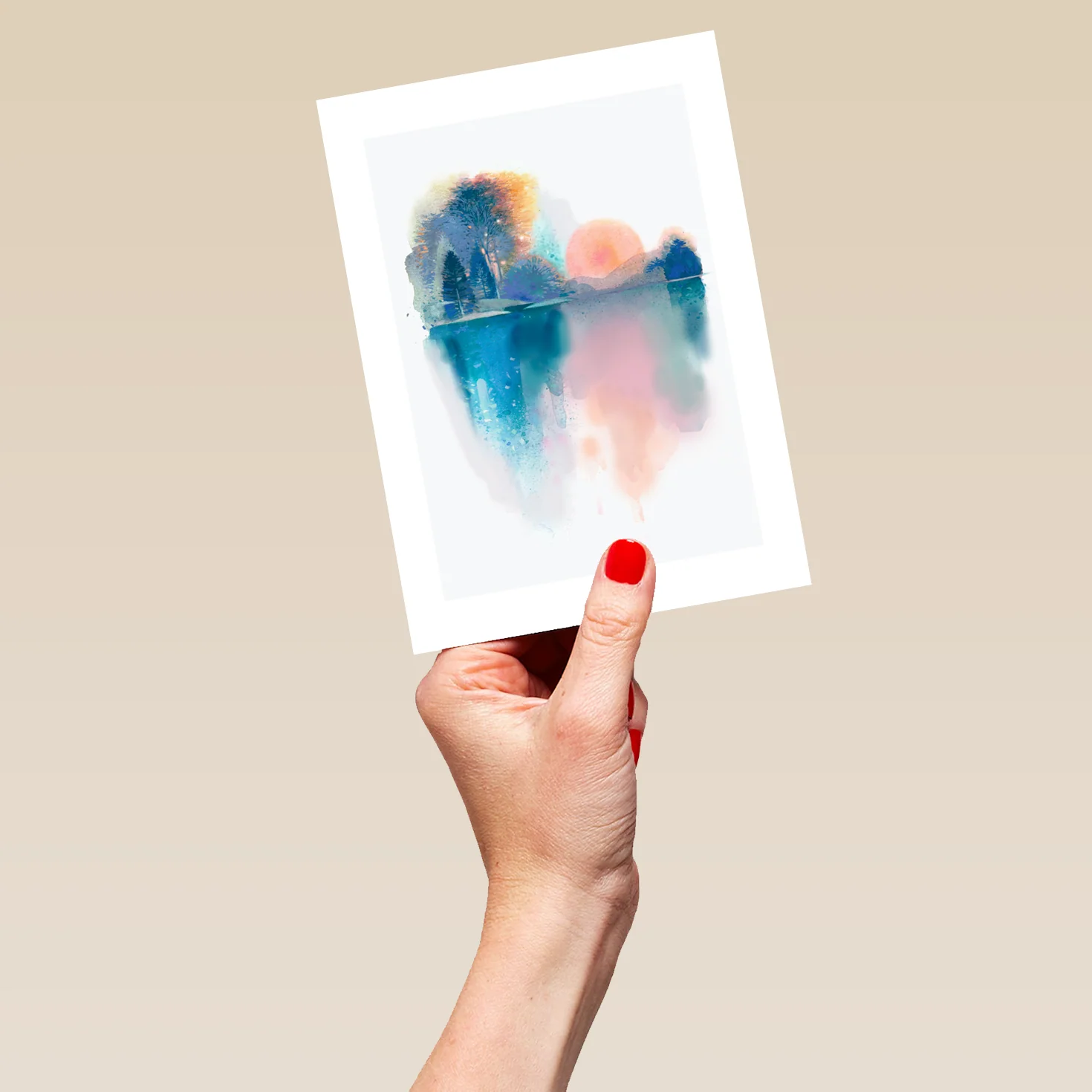 Personalised Watercolour Abstract Painting Card - Image 5