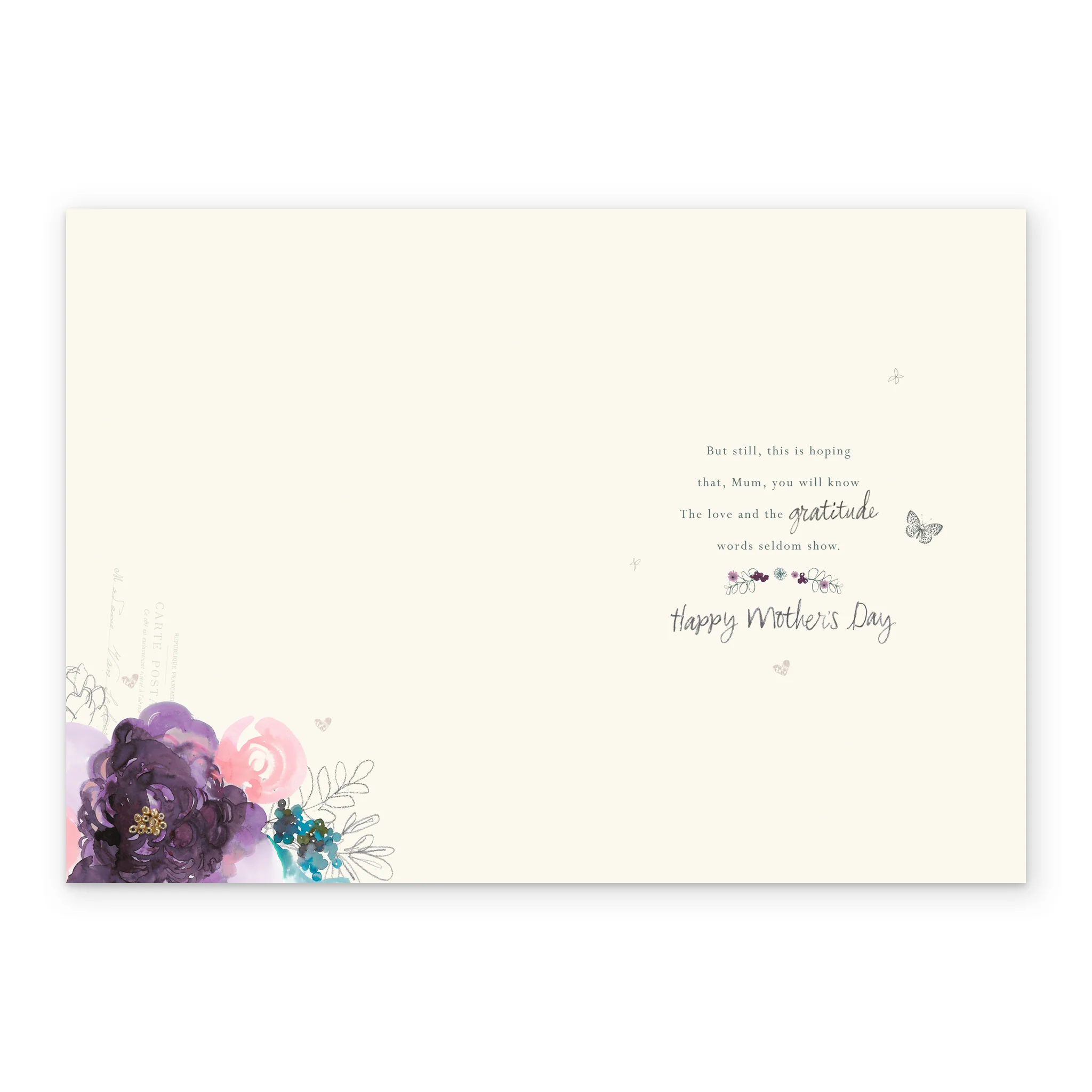 Personalised Watercolour Florals Mother's Day Card for Mum - Image 3