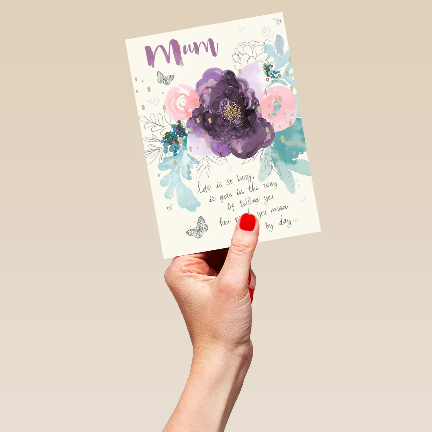 Personalised Watercolour Florals Mother's Day Card for Mum - Image 5