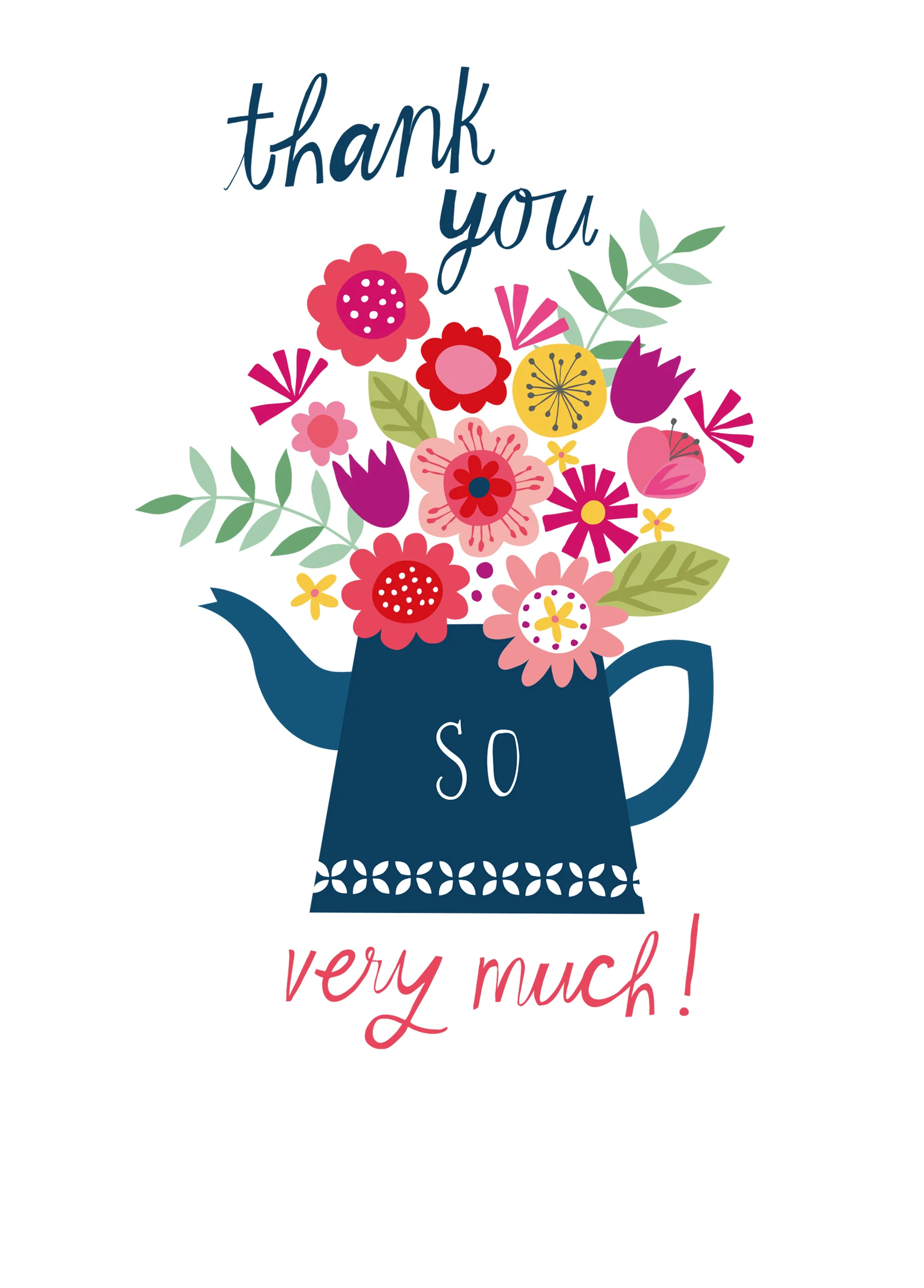 Personalised Watering Can and Flowers Thank You Card