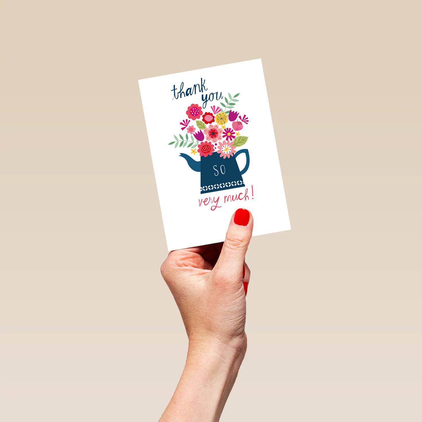 Personalised Watering Can and Flowers Thank You Card - Image 4