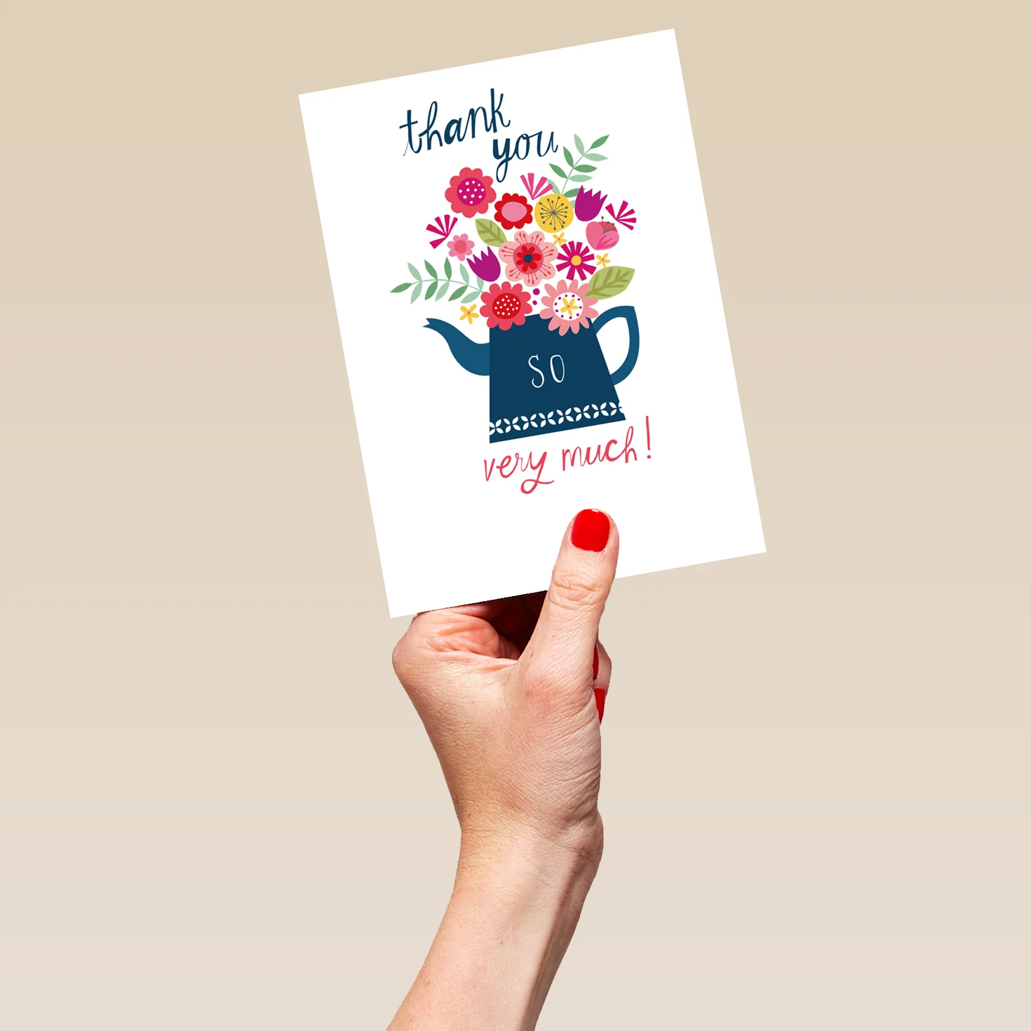 Personalised Watering Can and Flowers Thank You Card - Image 5