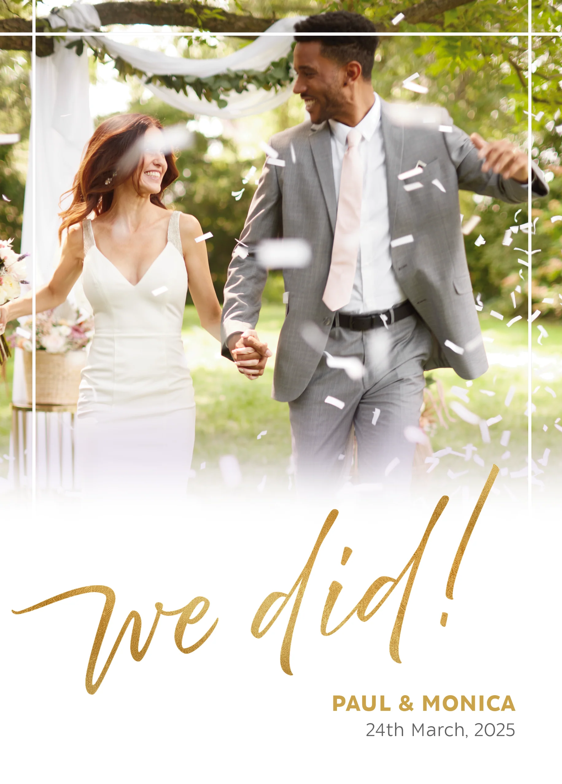 Personalised 'We Did' Photo Upload Wedding Announcement Card