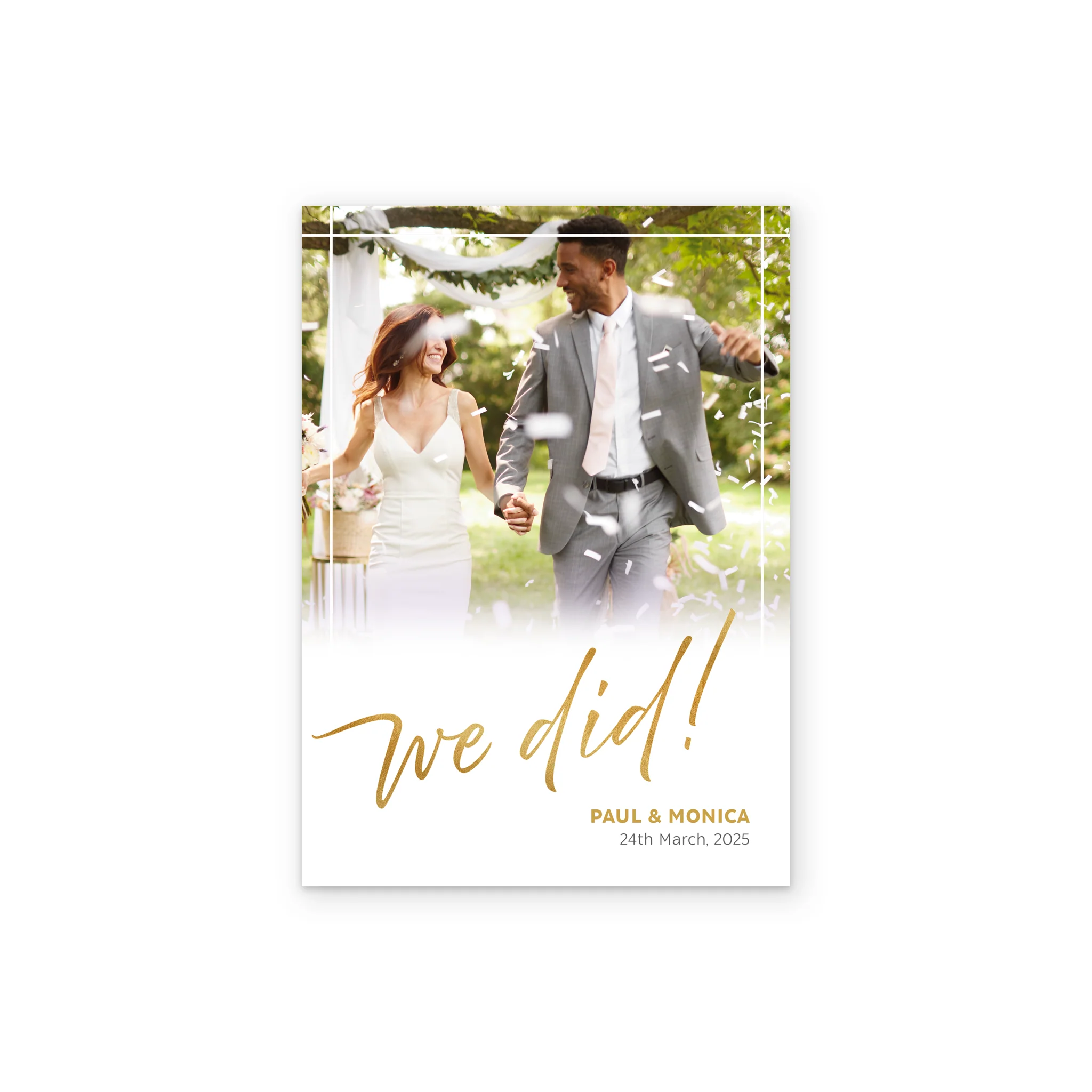 Personalised 'We Did' Photo Upload Wedding Announcement Card - Image 2