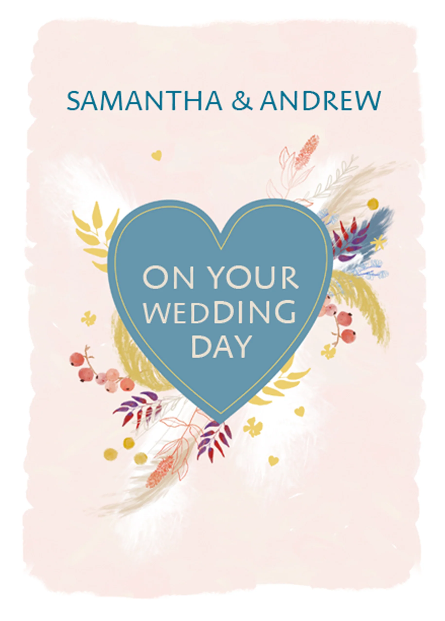 Personalised Wedding Card with Heart Design