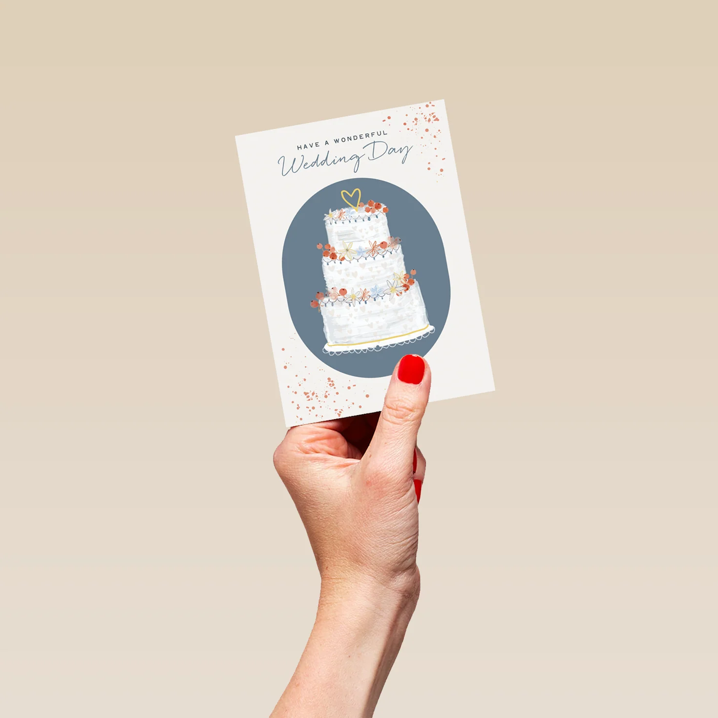Personalised Wedding Day Congratulations Card with Cake - Image 4