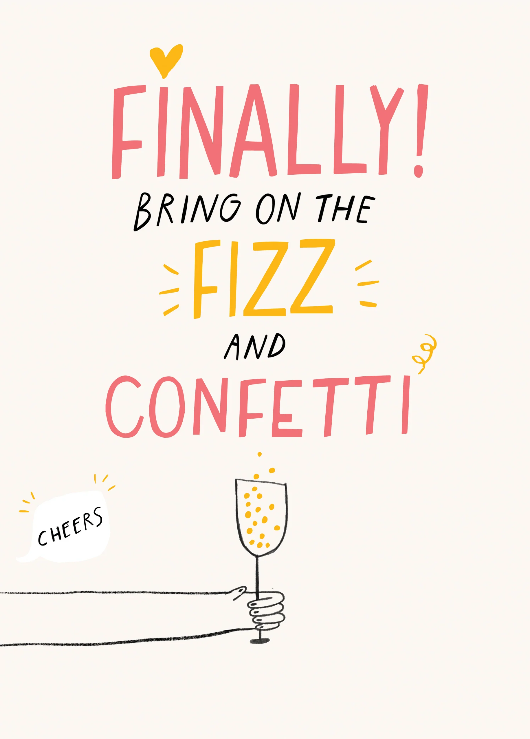 Personalised Wedding Fizz Confetti Card