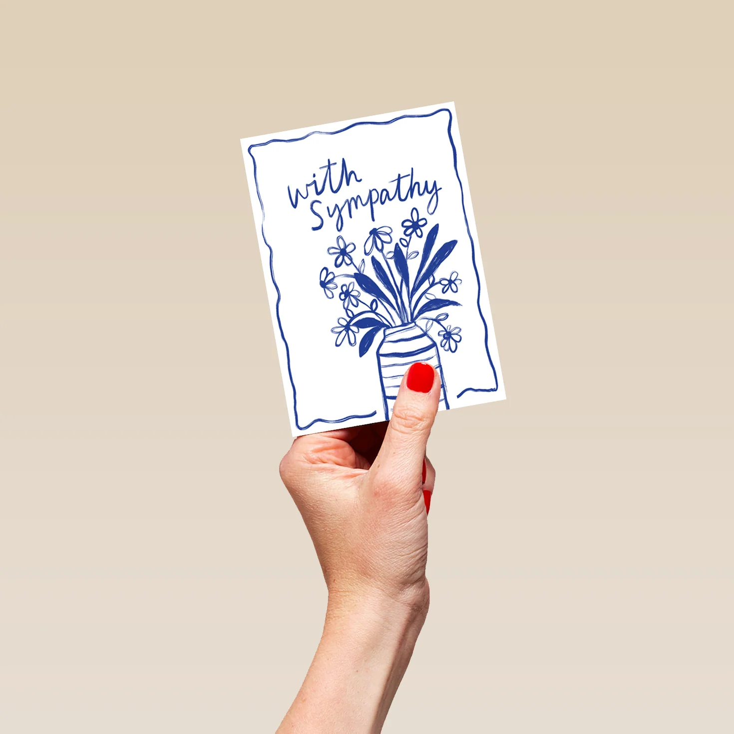 Personalised White & Blue Flowers & Vase Sympathy Card - Image 4
