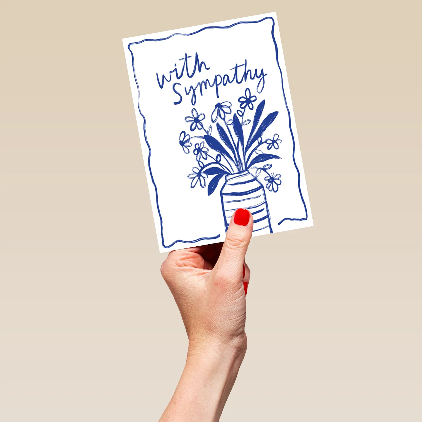 Personalised White & Blue Flowers & Vase Sympathy Card - Image 5