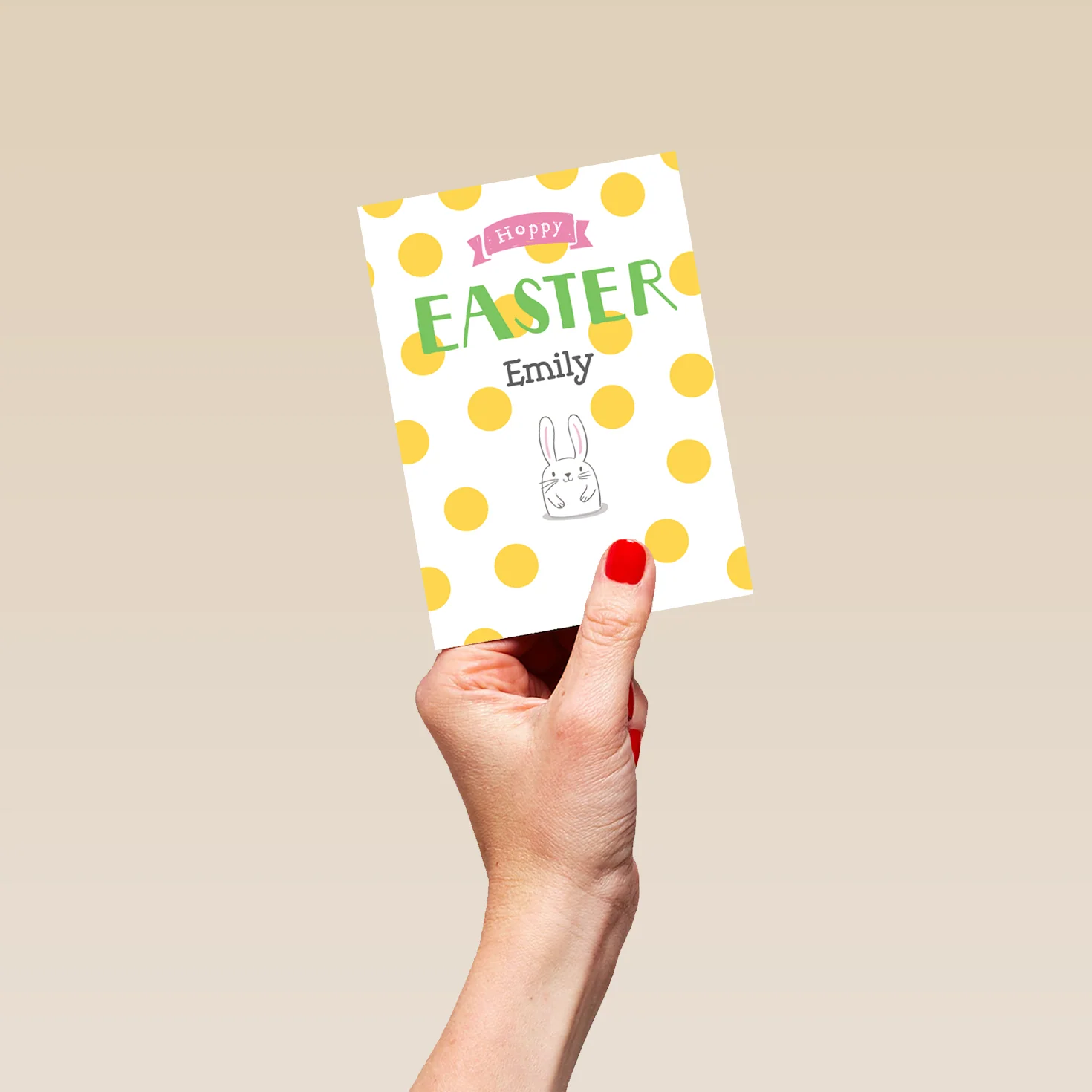 Personalised White Bunny Rabbit Easter Card - Image 4