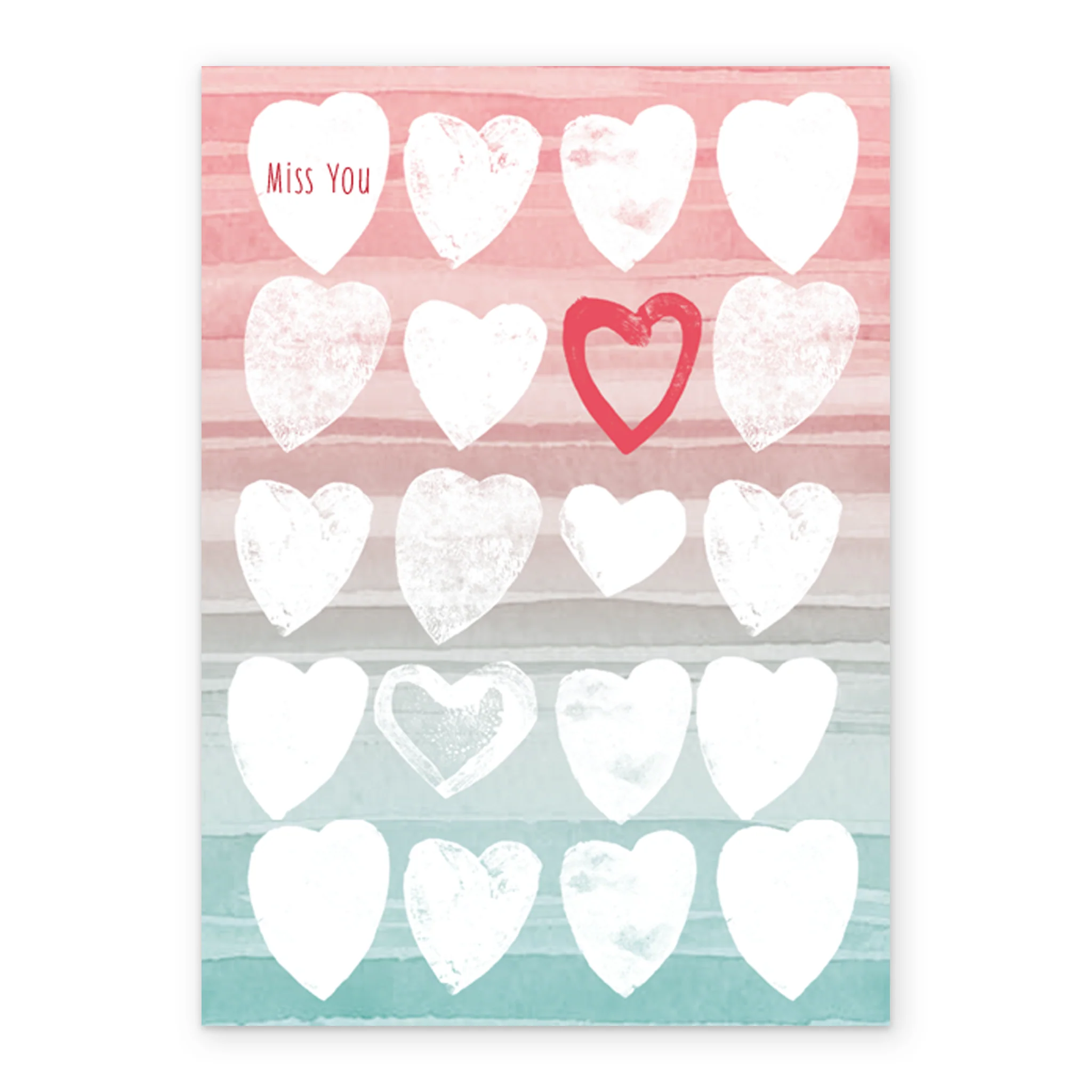Personalised White Hearts Miss You Card - Image 2