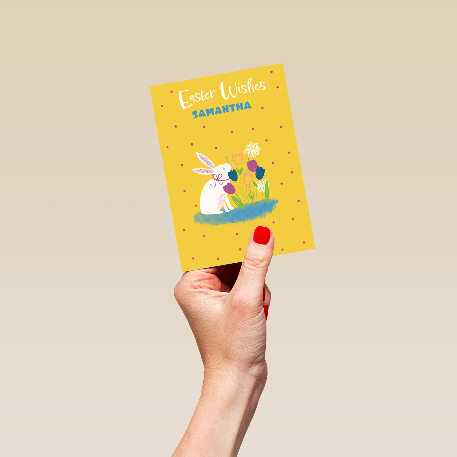 Personalised White Rabbit Easter Card - Image 4