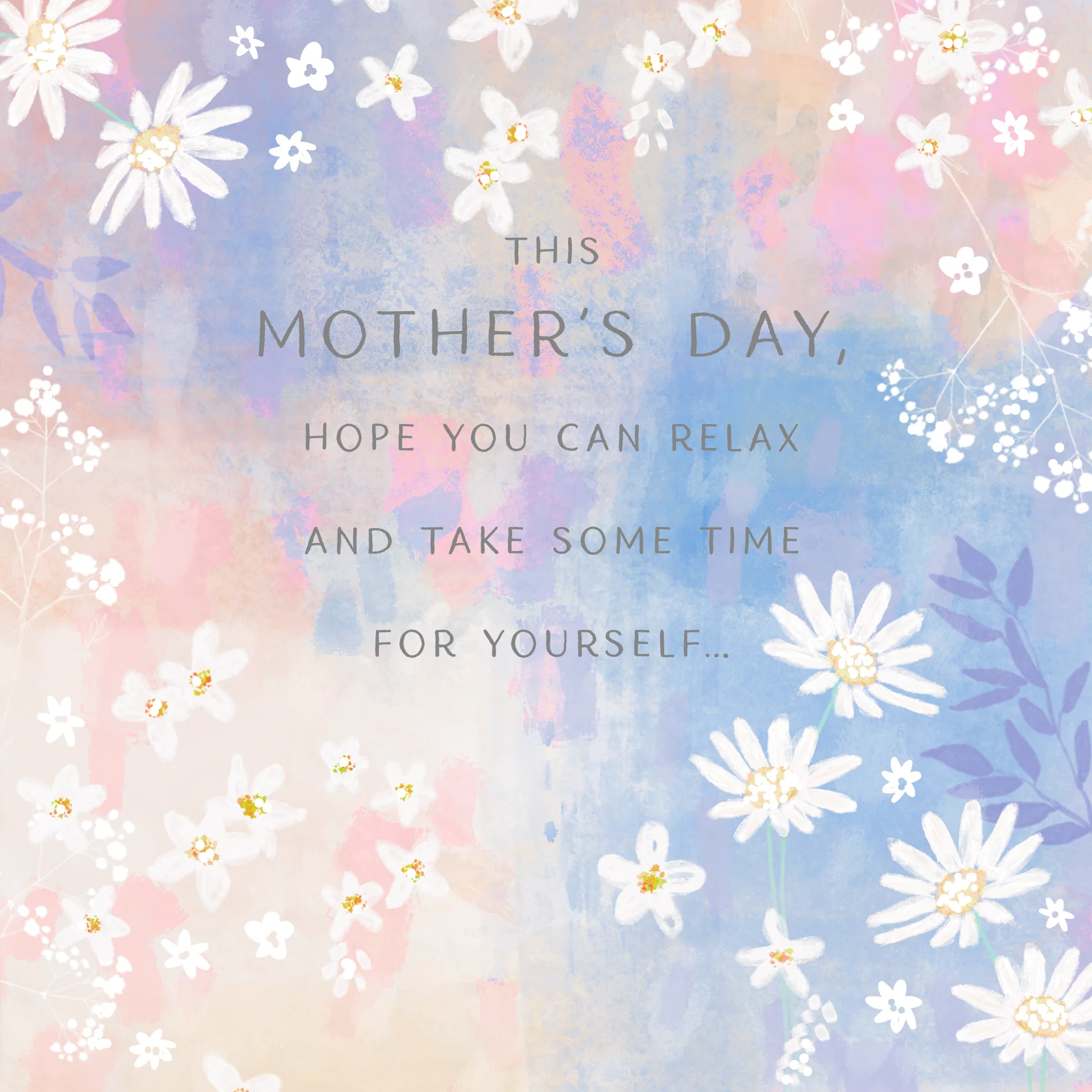 Personalised White Watercolour Daisies Mother's Day Card