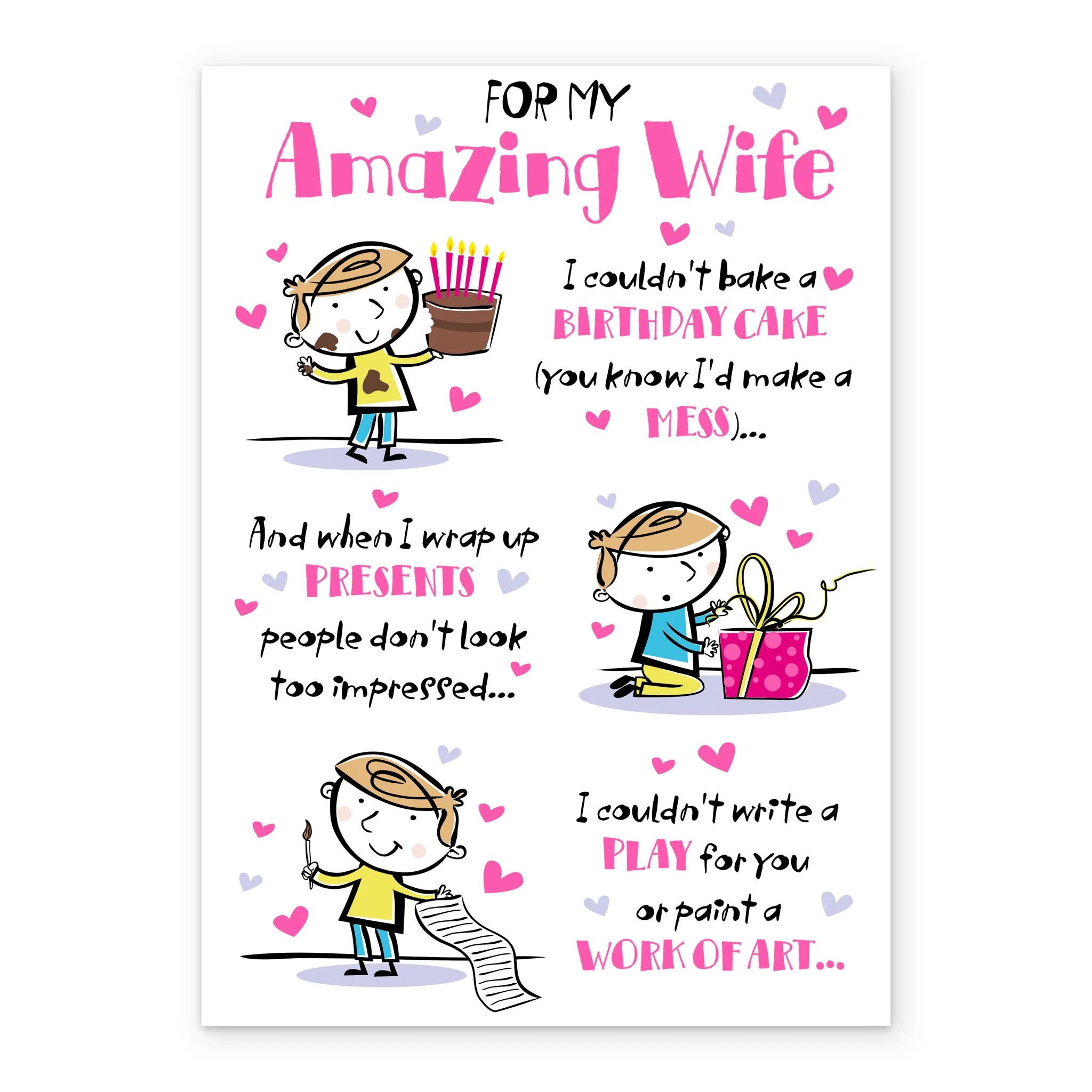 Personalised Wife Amazing Cartoon Poem Card - Image 2