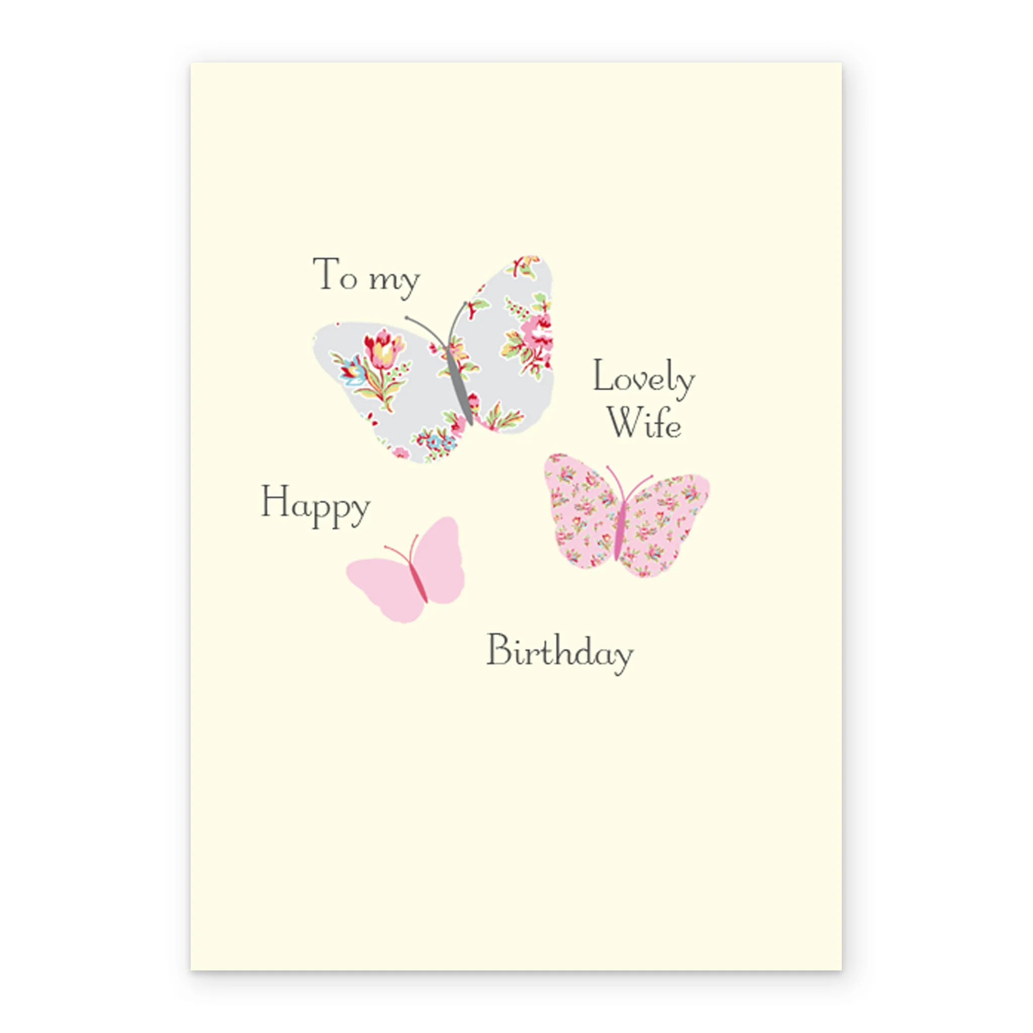 Personalised Wife Classic Butterflies Card - Image 2
