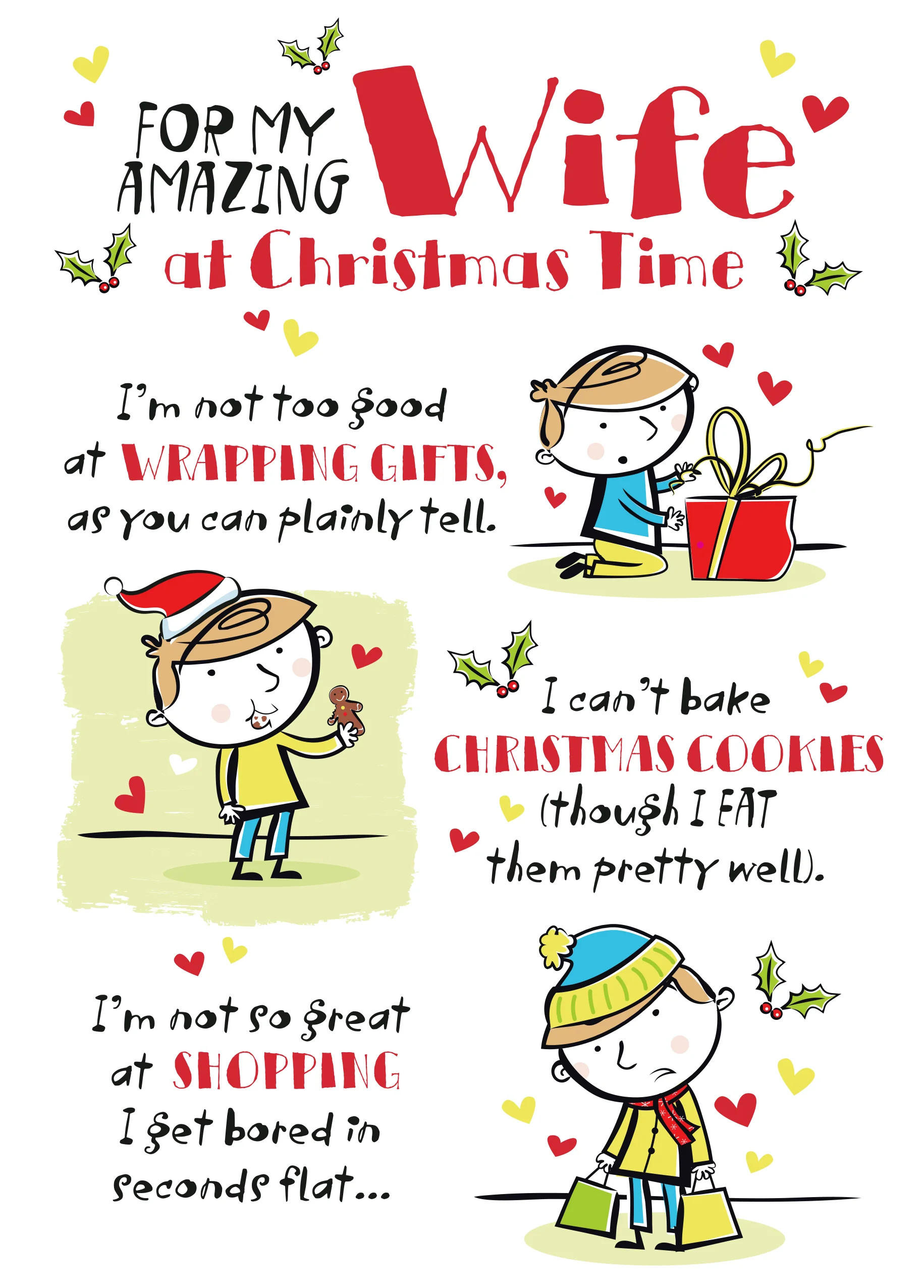 Personalised Wife Cookies Shopping Christmas Card