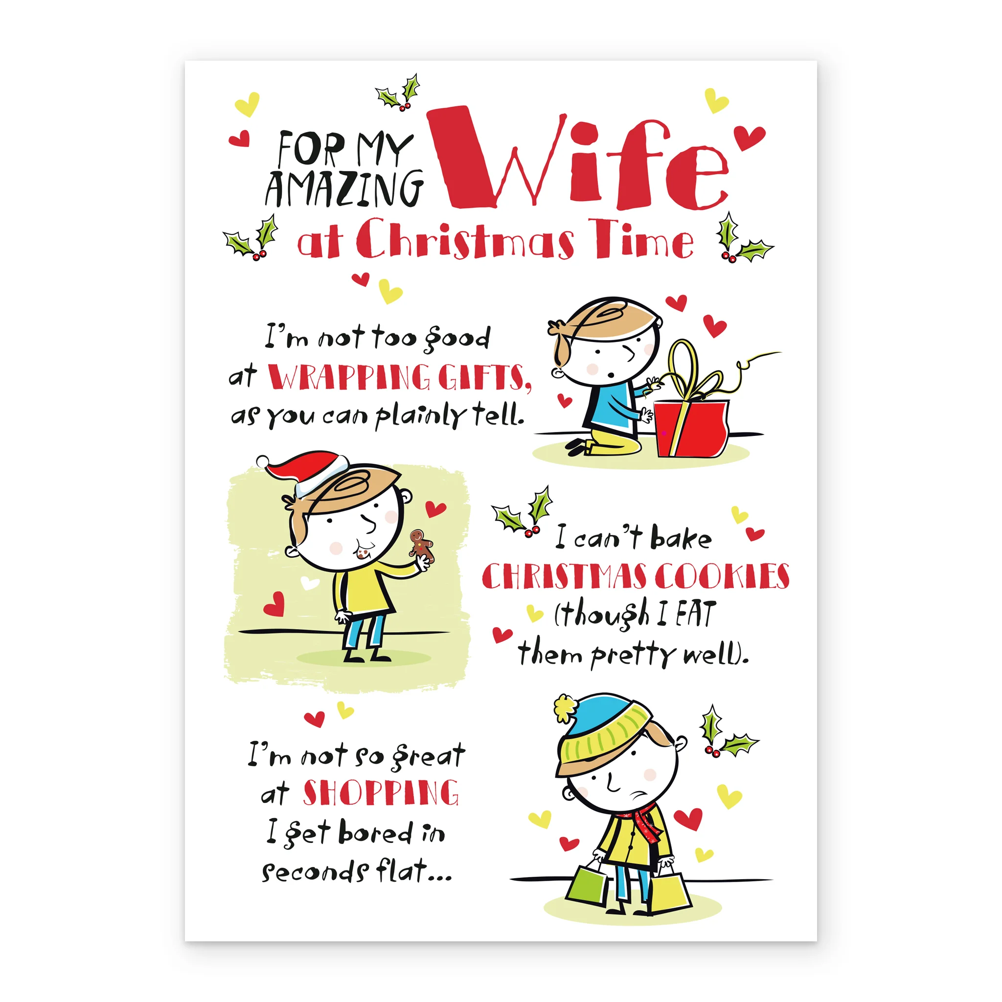 Personalised Wife Cookies Shopping Christmas Card - Image 2