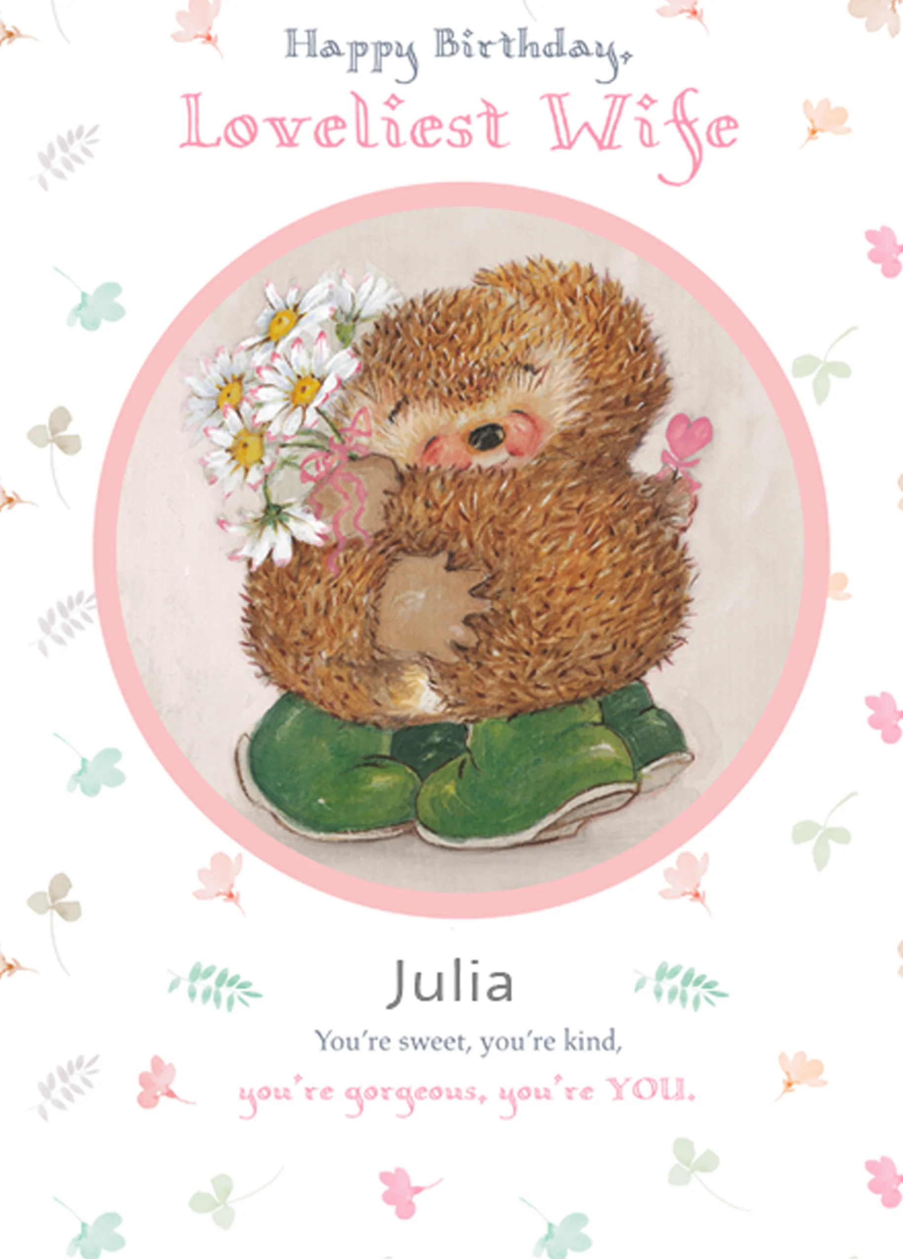 Personalised Wife Cute Country Companions Card