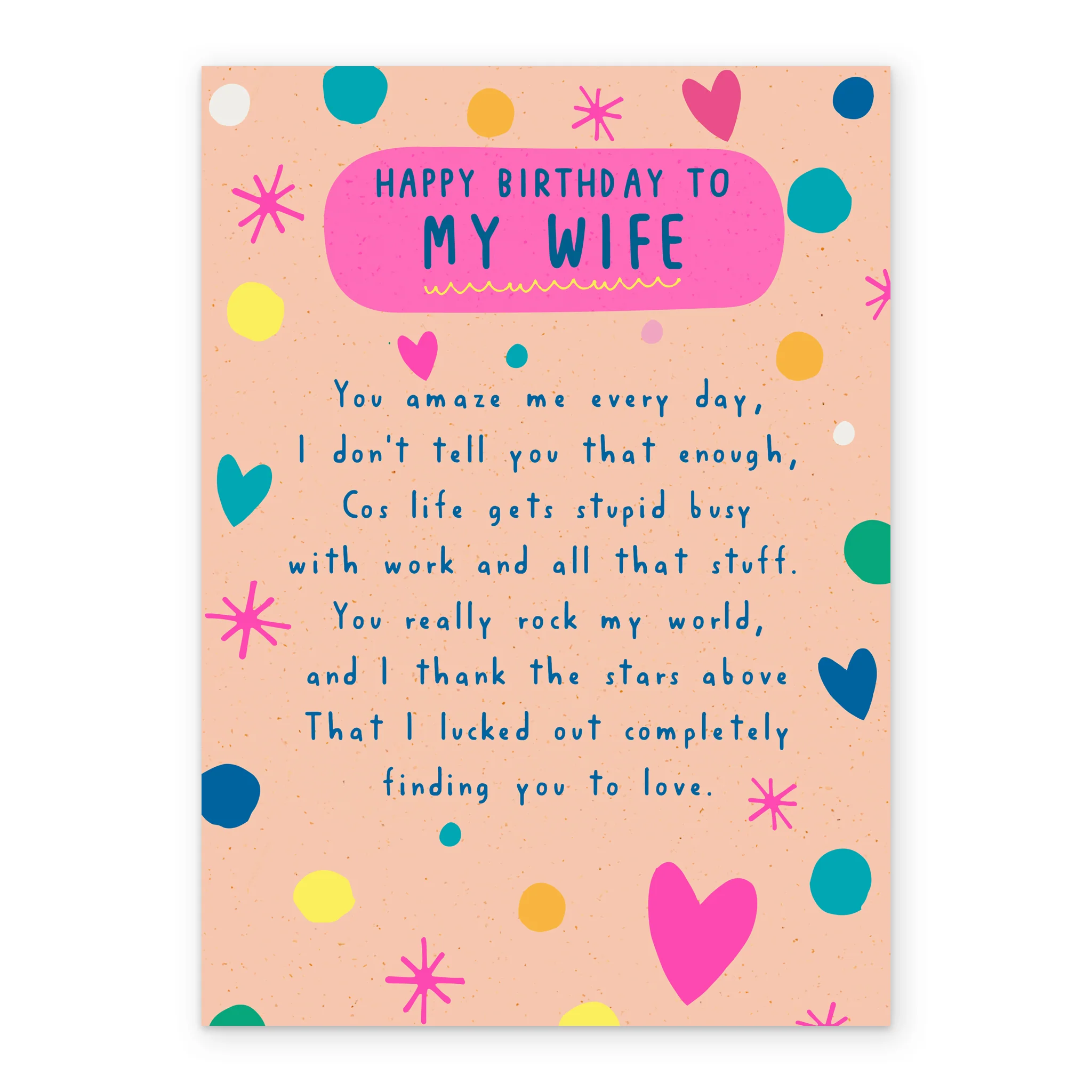 Personalised Wife Cute Heart Verse Card - Image 2