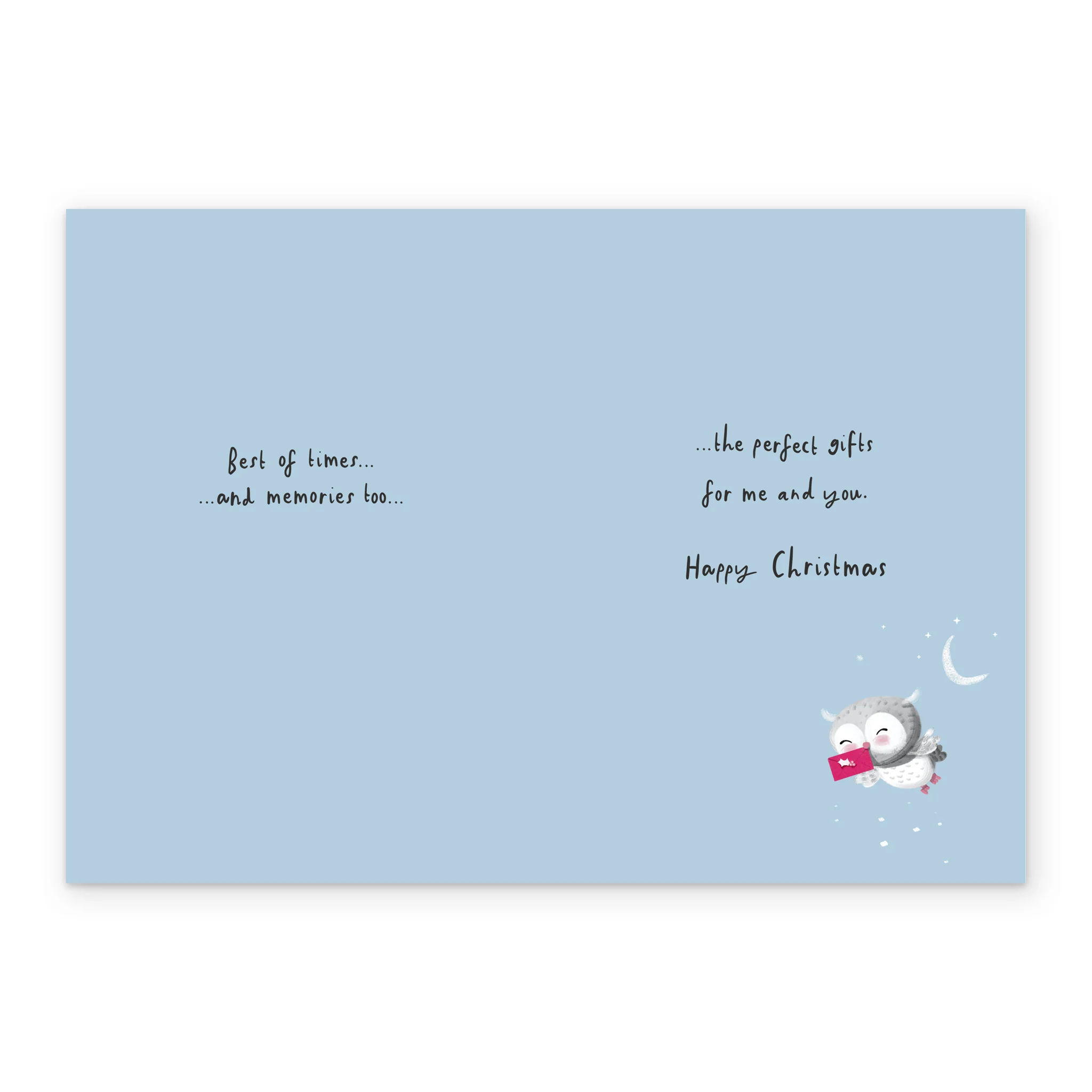 Personalised Wife Cute Owls Christmas Card - Image 3