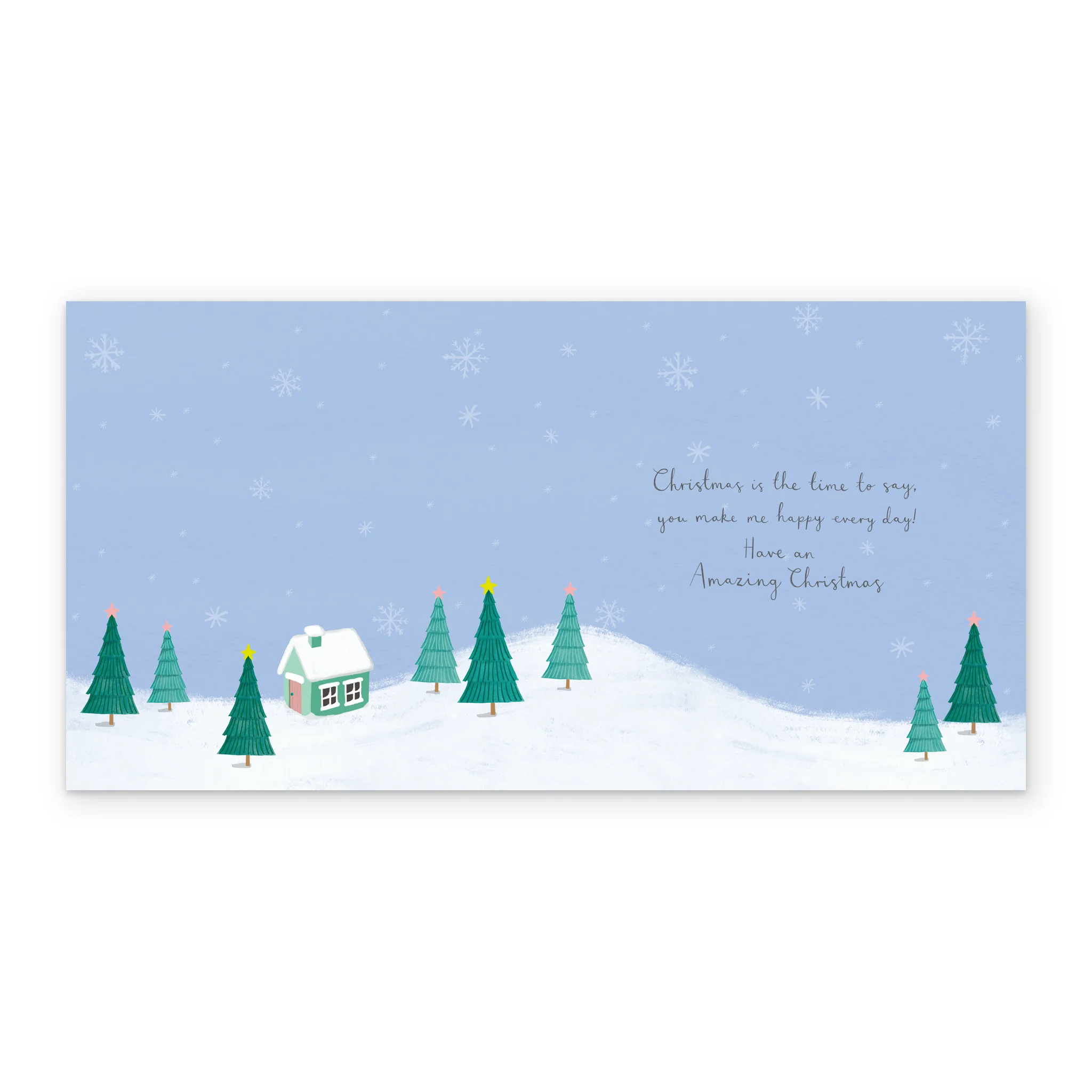 Personalised Wife Cute Penguins Winter Scene Christmas Card - Image 3