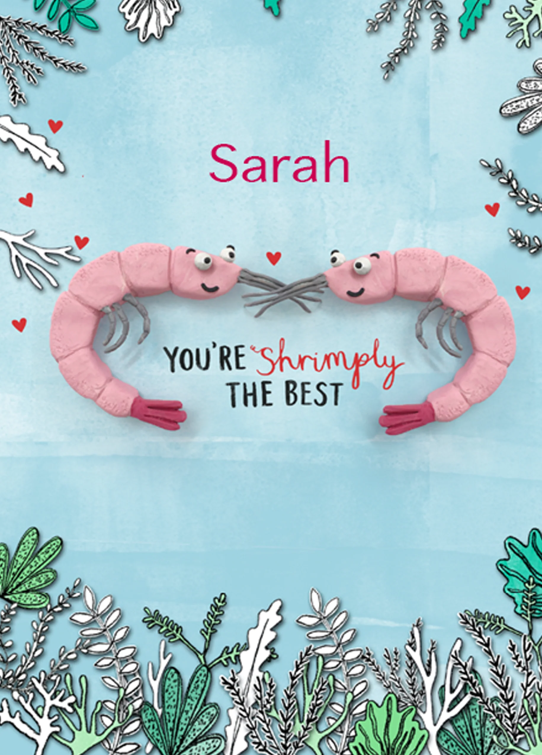 Personalised Wife Cute Shrimp Card
