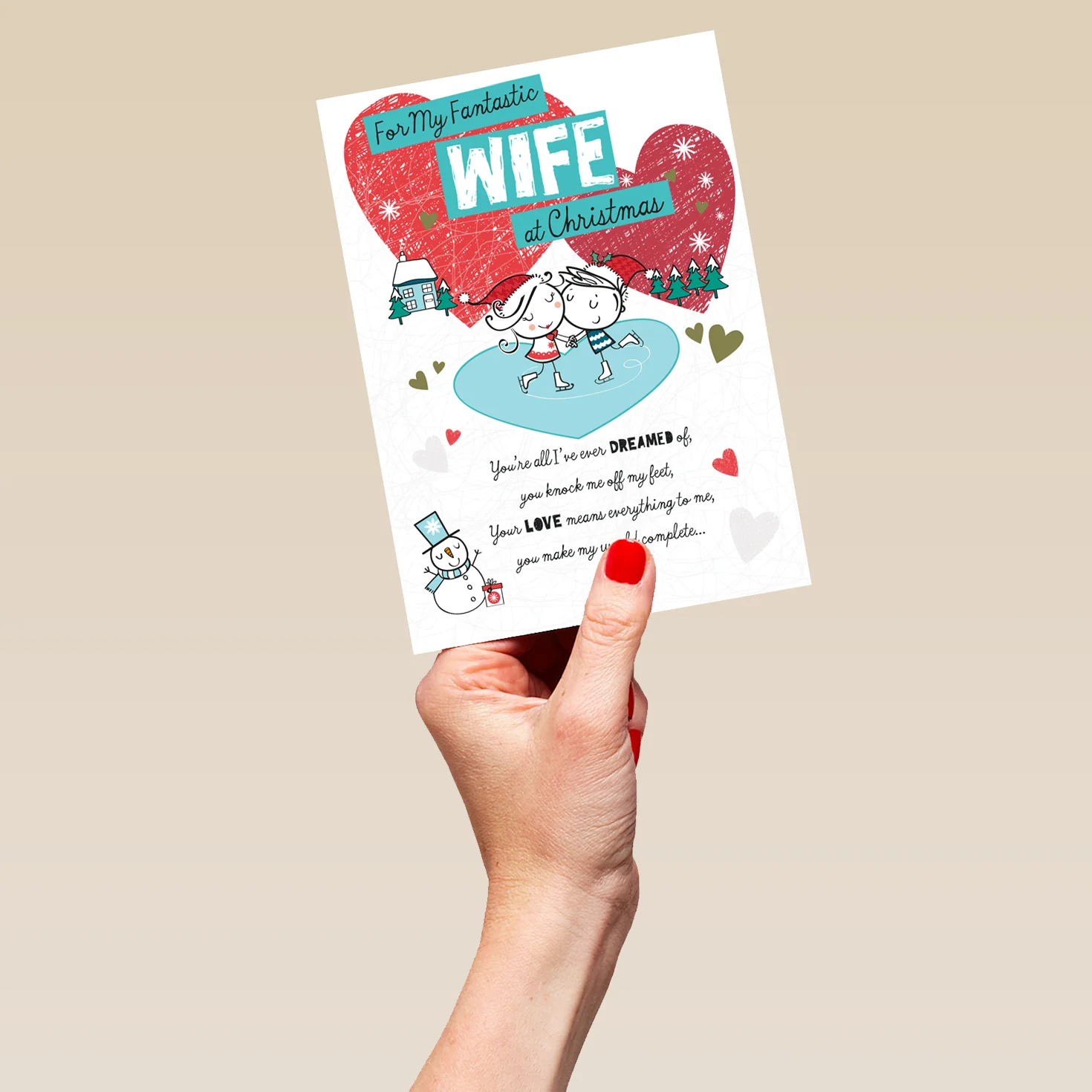 Personalised Wife Festive Poem Christmas Card - Image 5
