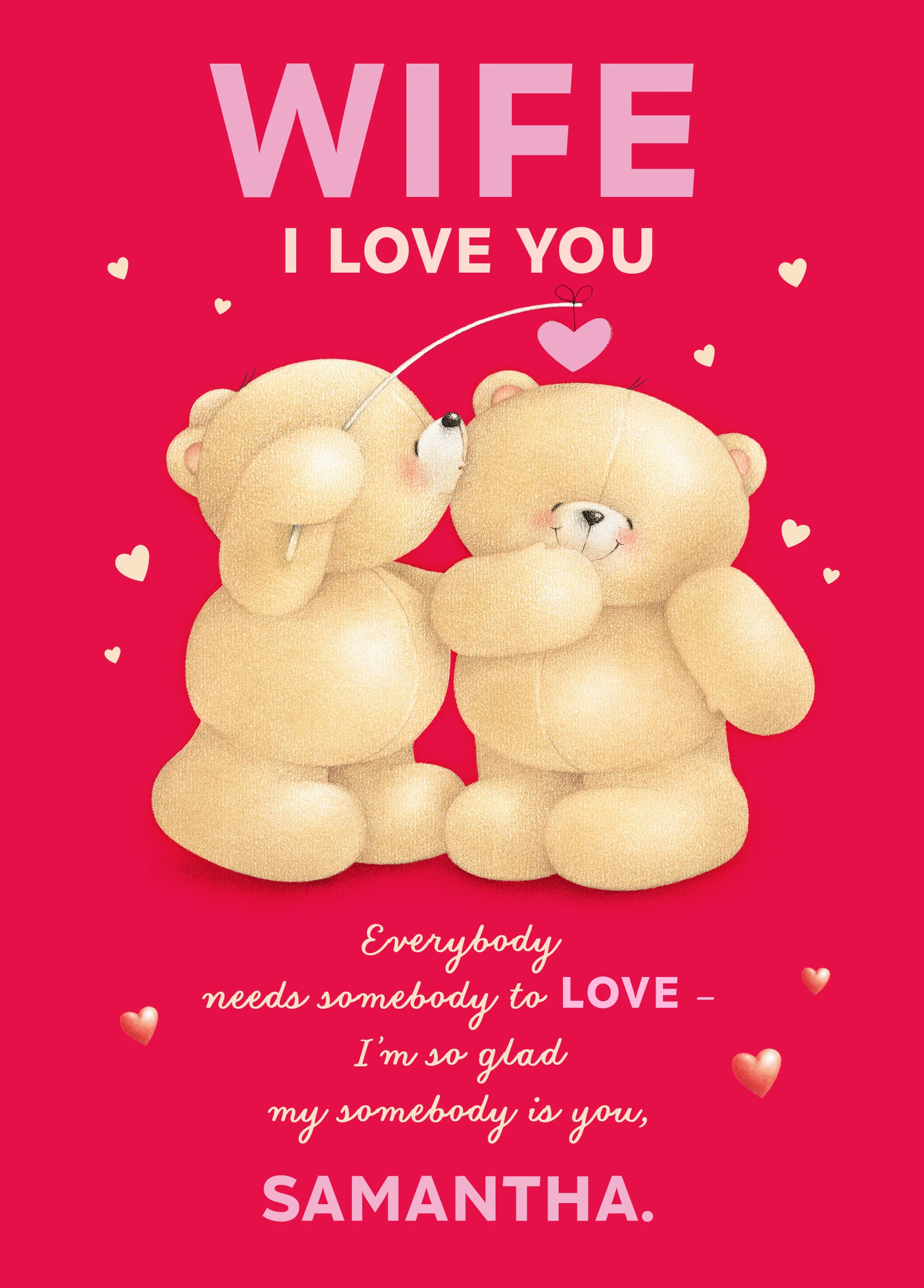 Personalised Wife Forever Friends Kiss Valentine's Day Card