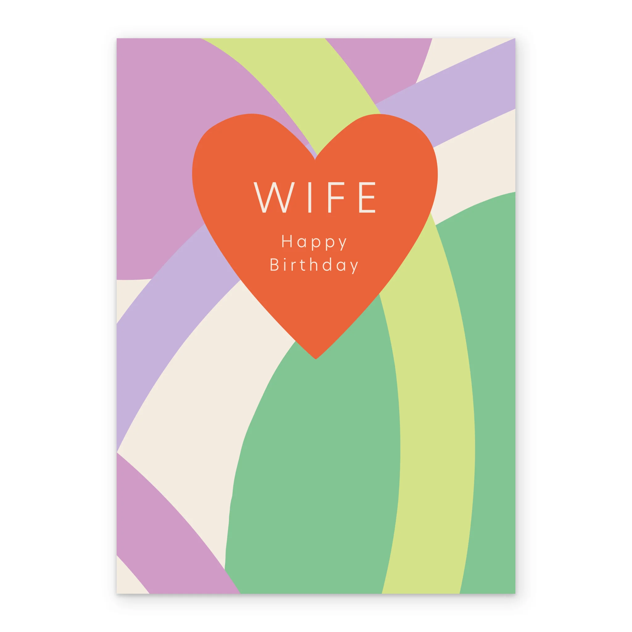 Personalised Wife Heart Pastels Birthday Card - Image 2
