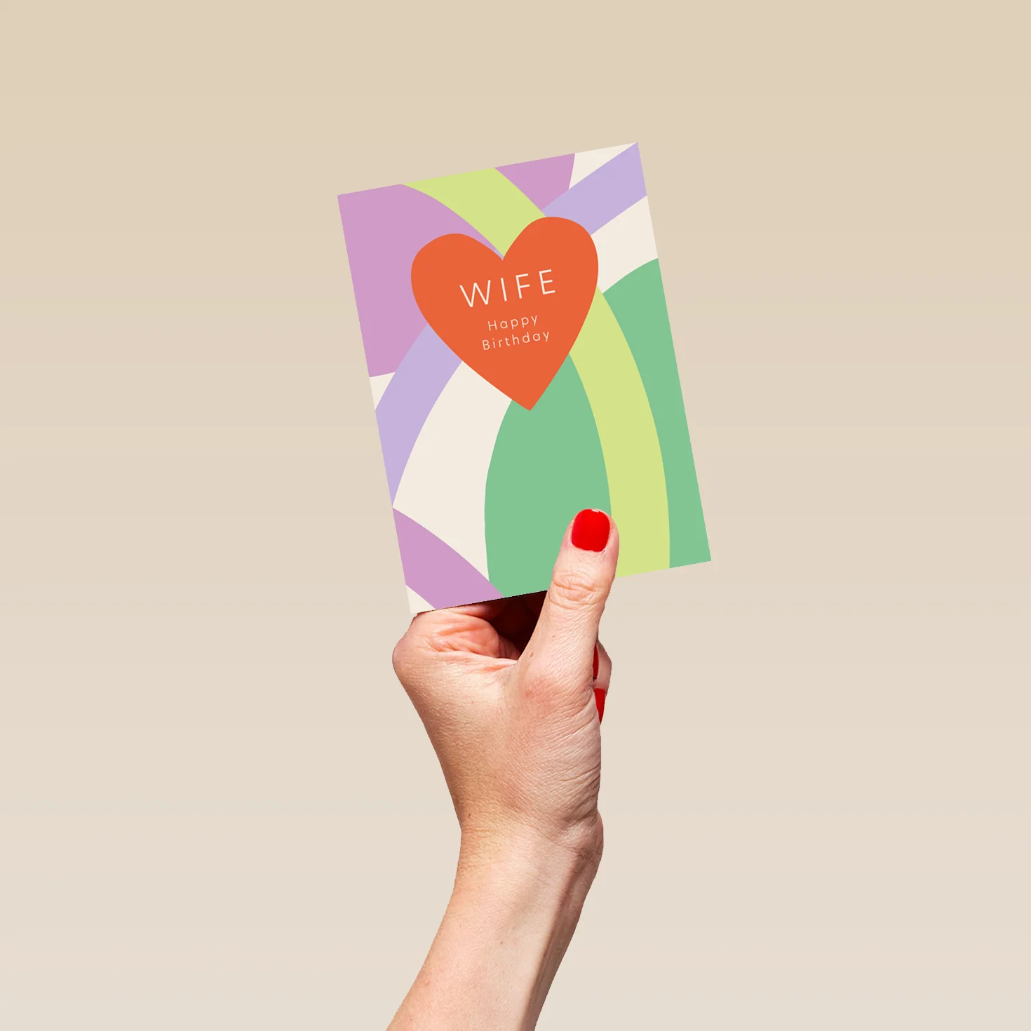 Personalised Wife Heart Pastels Birthday Card - Image 4