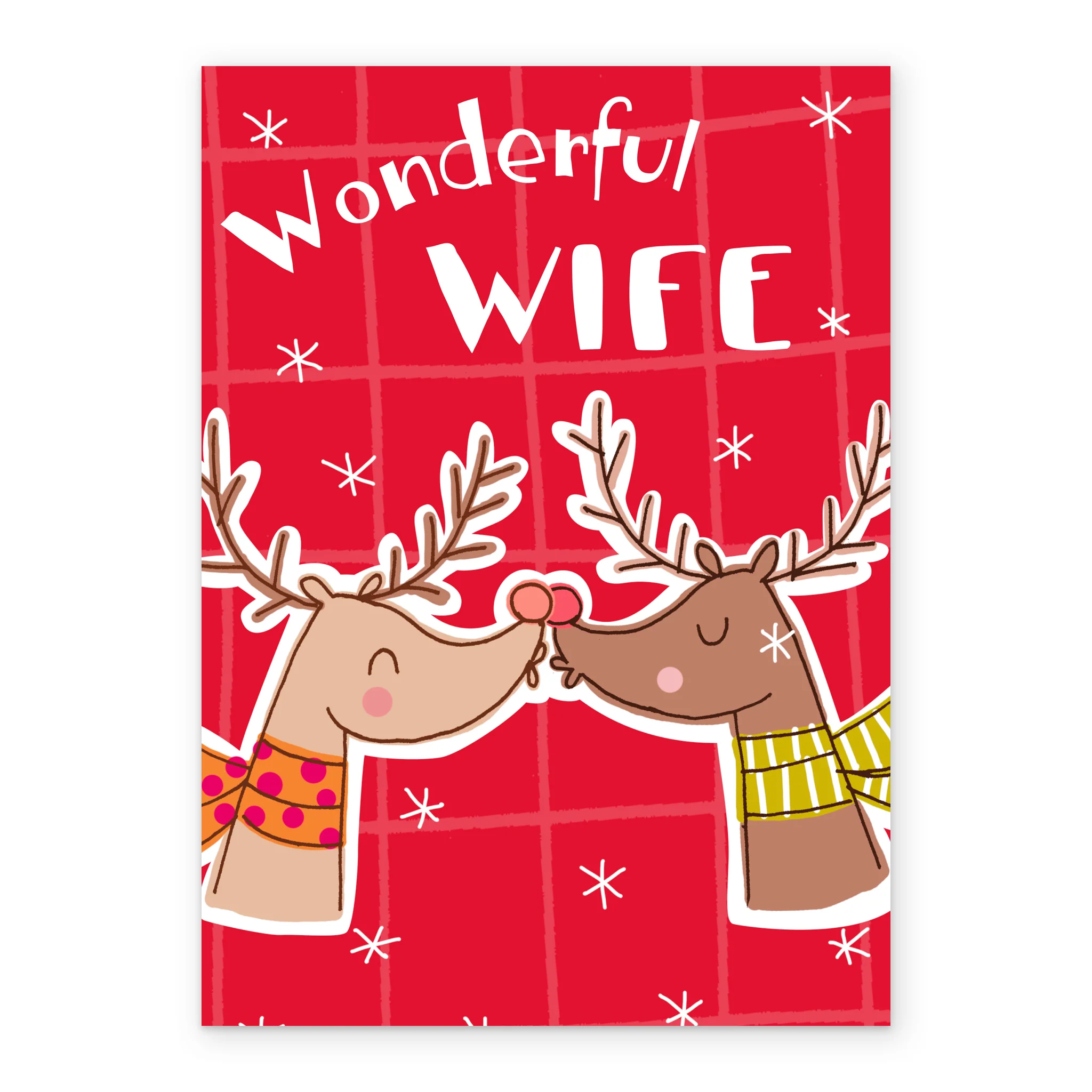 Personalised Wife Reindeers Design Christmas Card - Image 2