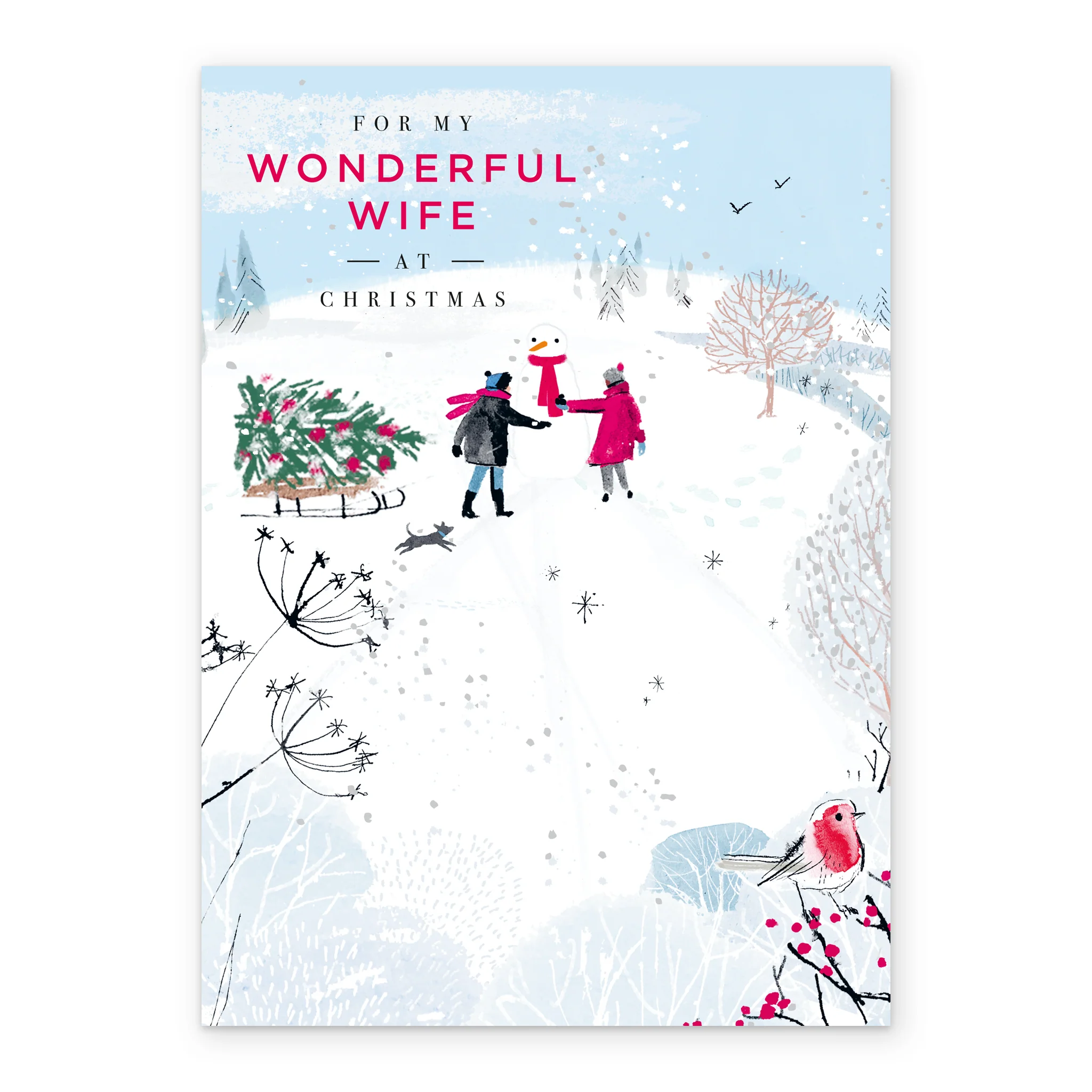 Personalised Wife Snowman Design Christmas Card - Image 2