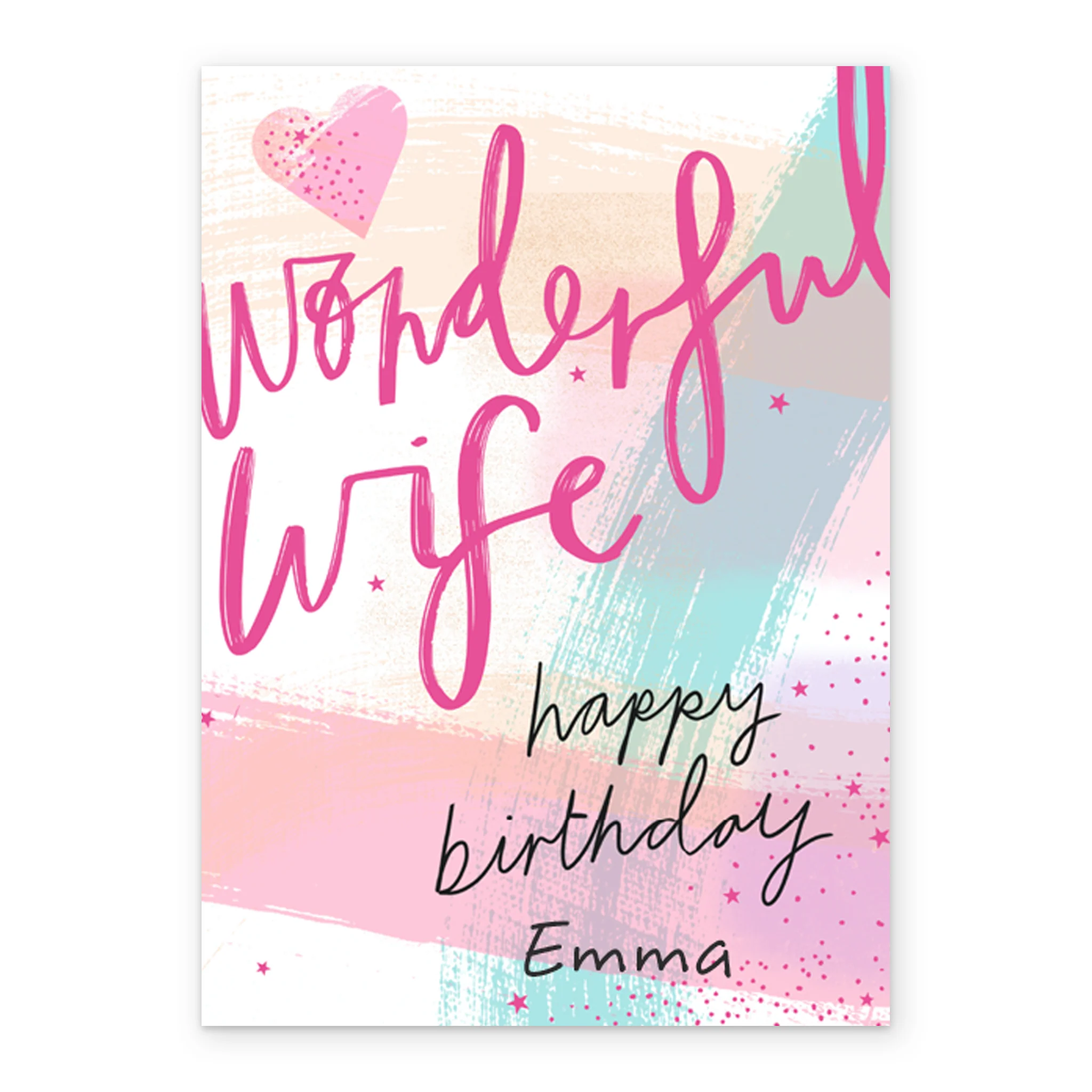 Personalised Wife Wonderful Gold Birthday Card - Image 2