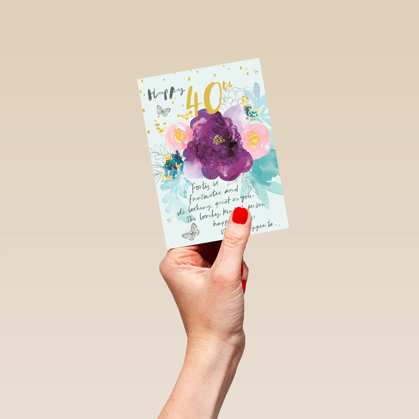 Personalised Willow Bouquet 40th Birthday Card - Image 4