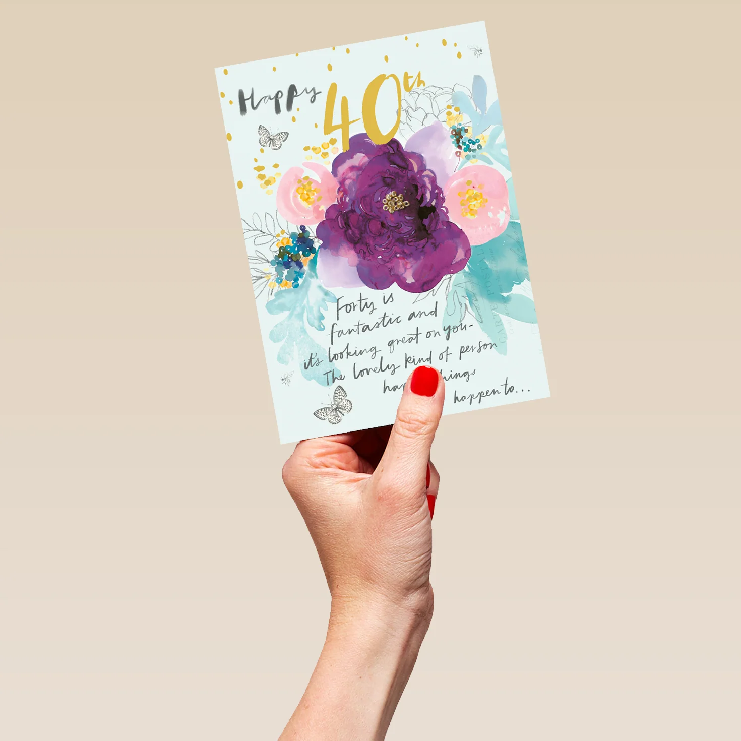 Personalised Willow Bouquet 40th Birthday Card - Image 5