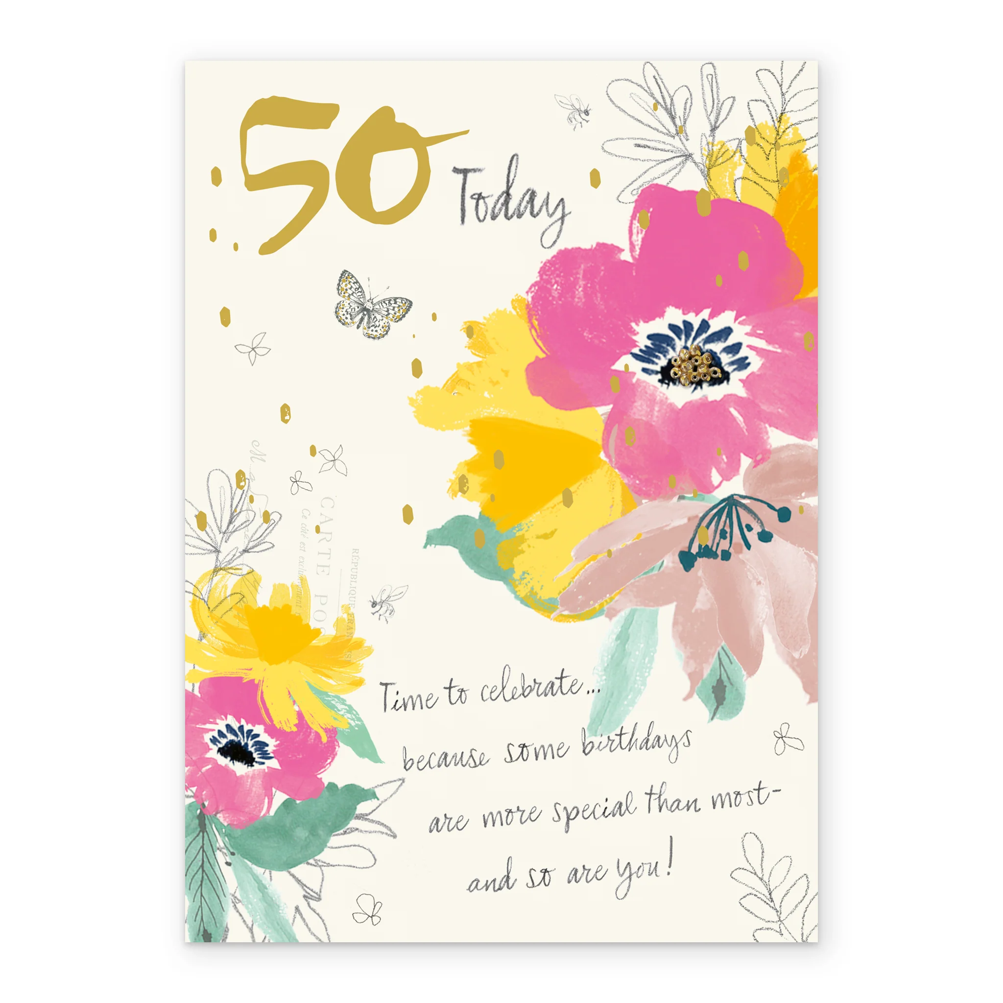 Personalised Willow Bouquet 50th Birthday Card - Image 2