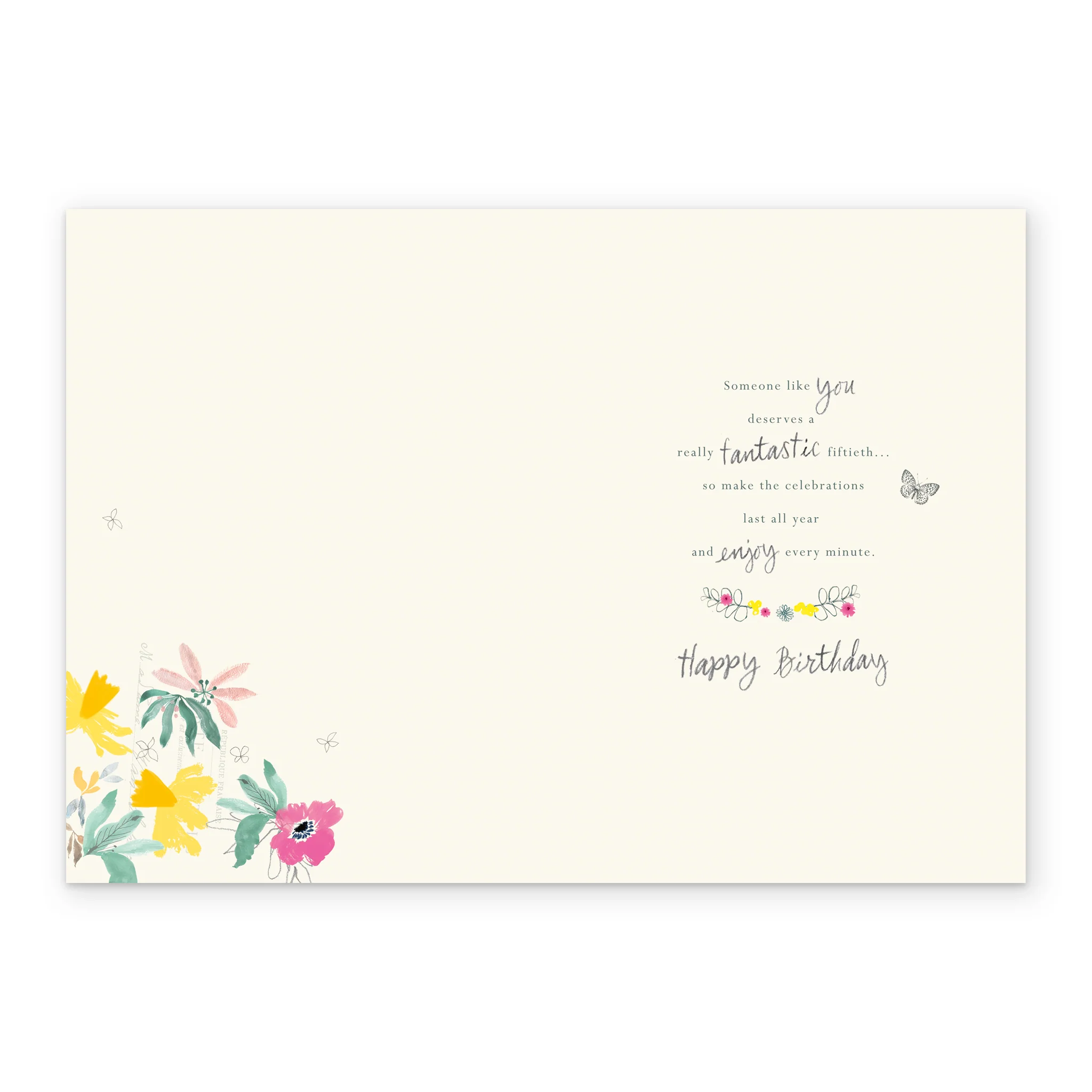 Personalised Willow Bouquet 50th Birthday Card - Image 3