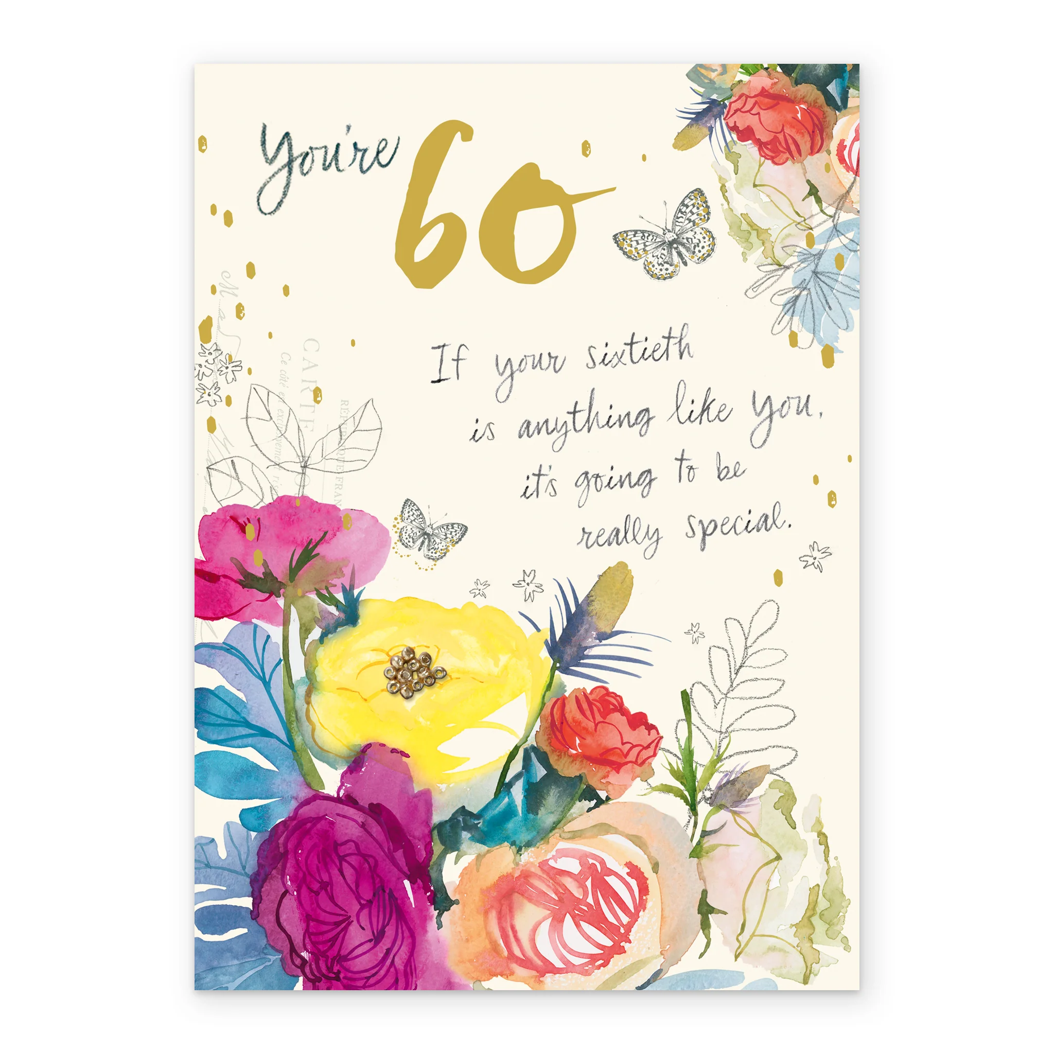Personalised Willow Bouquet 60th Birthday Card - Image 2
