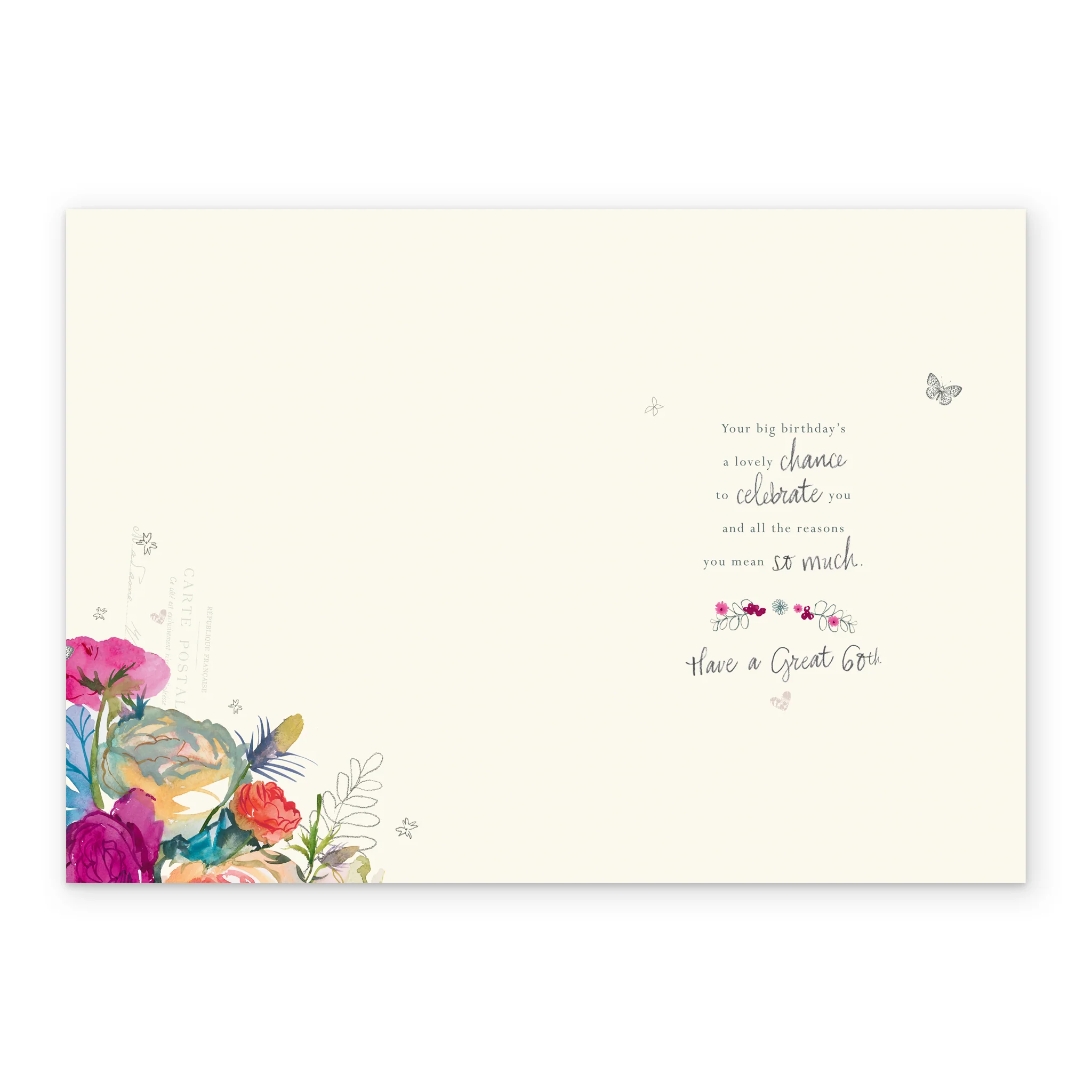 Personalised Willow Bouquet 60th Birthday Card - Image 3